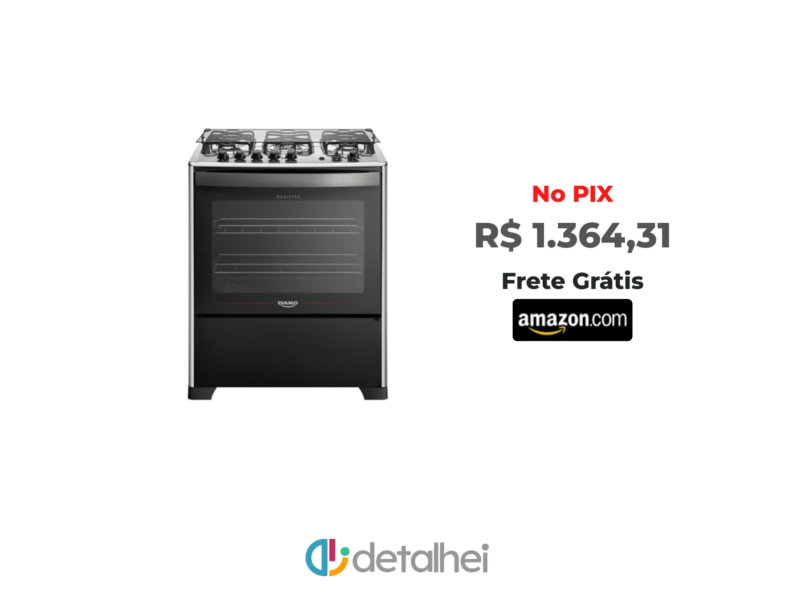 Foto do produto ❗Fogão 5 Bocas Dako Magister Grill Preto com Mesa Inox Bivolt<br/>#Amazon: <a href="https://harpy.me/HAfqd3GJNxES" target="_blank" rel="nofollow">https://harpy.me/HAfqd3GJNxES</a>