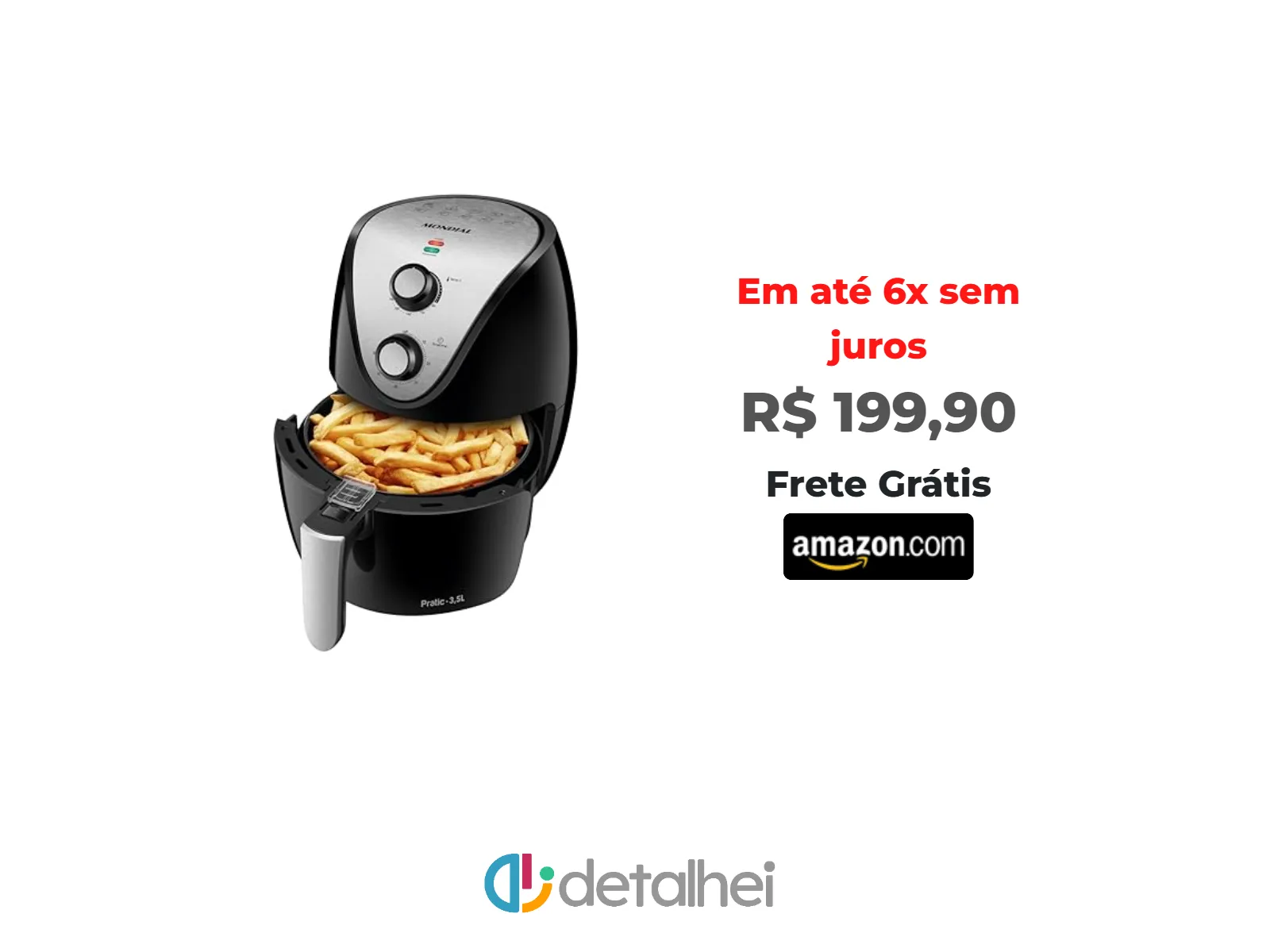 Foto do produto ❗MONDIAL Fritadeira Sem Óleo Air Fryer 3,5L, Preto/Inox, 1500W, 110V - AF-30 I<br/>#Amazon: <a href="https://harpy.me/WHYlkal_NFHv" target="_blank" rel="nofollow">https://harpy.me/WHYlkal_NFHv</a>