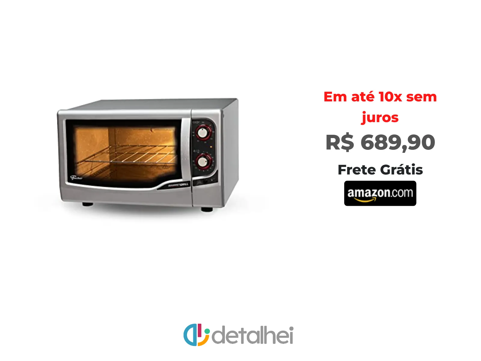 Foto do produto ❗Forno Elétrico Fischer 44 Litros Gourmet Grill Prata - 127 Volts<br/>#Amazon: <a href="https://harpy.me/Rf5s8Knkf4tj" target="_blank" rel="nofollow">https://harpy.me/Rf5s8Knkf4tj</a>