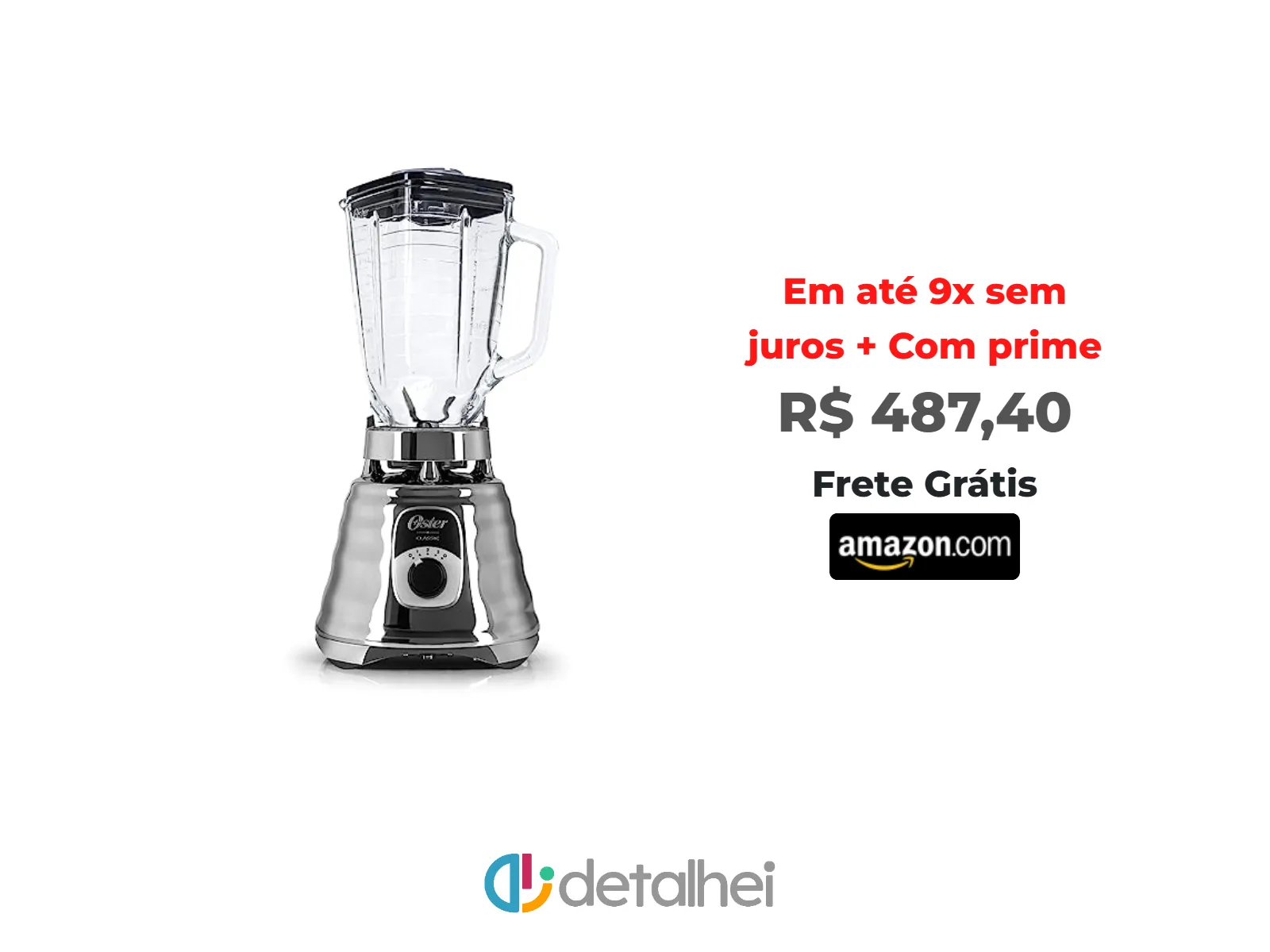 Foto do produto ❗Liquidificador Oster New Osterizer Clássico, 1,25L, 220V, Chrome, 1000W, BLST4655<br/>#Amazon: <a href="https://harpy.me/a95Bbu0VD3ki" target="_blank" rel="nofollow">https://harpy.me/a95Bbu0VD3ki</a>