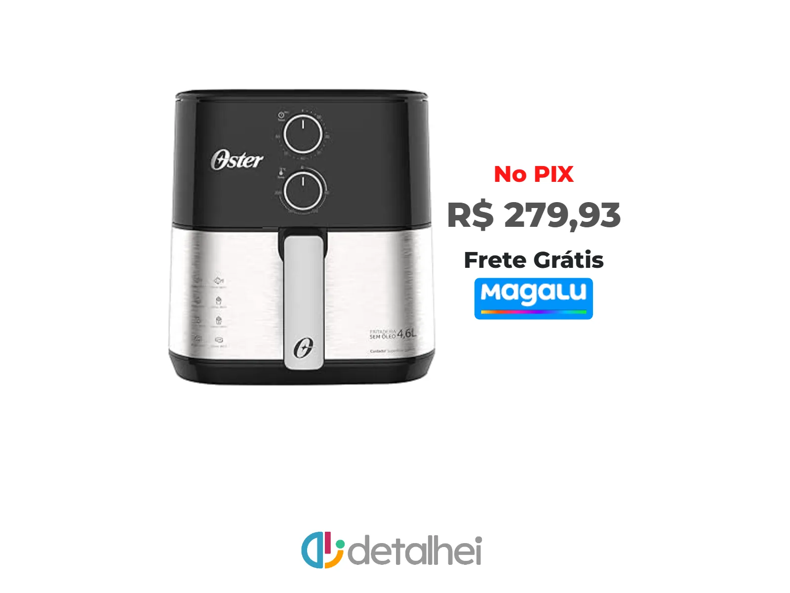 Foto do produto ❗Fritadeira Inox Compact 4,6L Oster - 127V<br/>#Magazine Luiza: <a href="https://harpy.me/GnyKYbU6NwR0" target="_blank" rel="nofollow">https://harpy.me/GnyKYbU6NwR0</a>