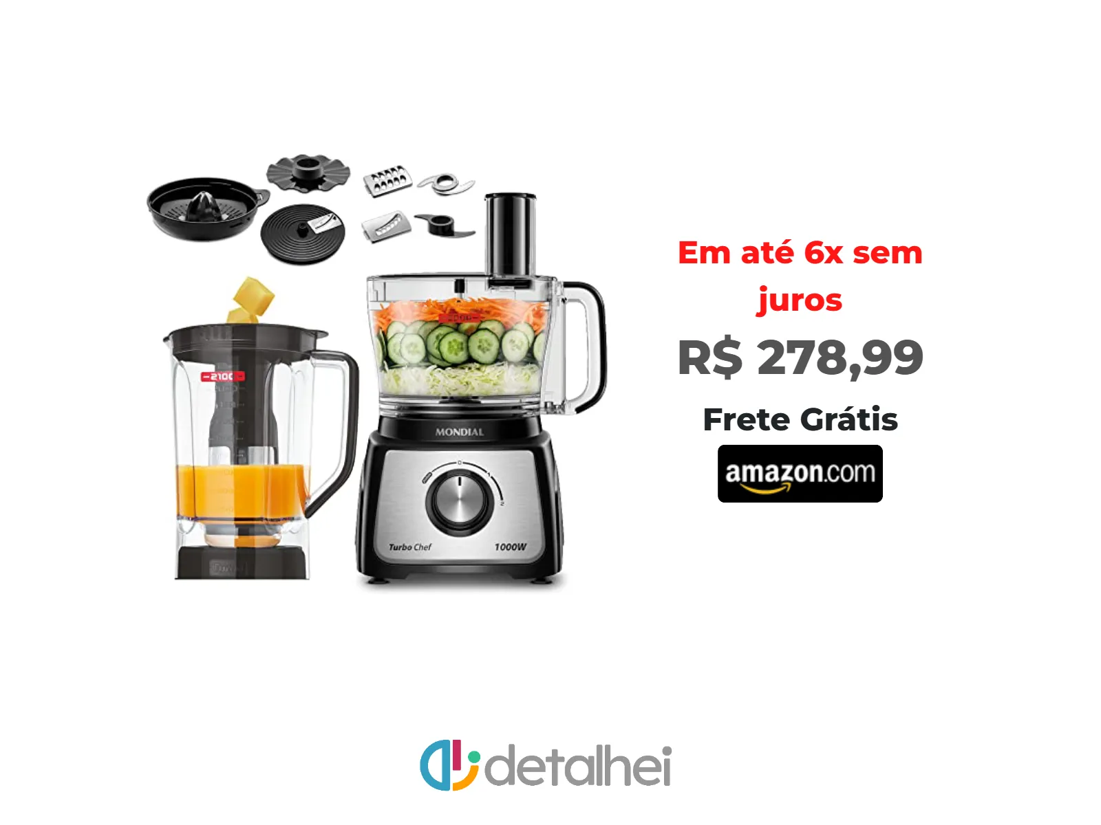 Foto do produto ❗MONDIAL Multiprocessador Turbo Chef 9 em 1, Preto, 1000W, 110V - MPN-01-BF<br/>#Amazon: <a href="https://harpy.me/NHo4nXkDvbs0" target="_blank" rel="nofollow">https://harpy.me/NHo4nXkDvbs0</a>