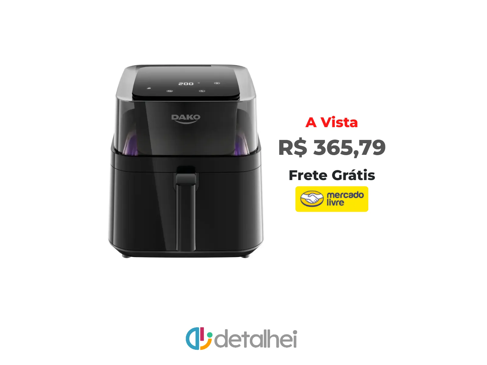 Foto do produto ❗Fritadeira Air Fryer Dako Digital 6 Litros 360° 4 Em 1 Cor Preto<br/>#Mercado Livre: <a href="https://harpy.me/5FSo5N4CI8Un" target="_blank" rel="nofollow">https://harpy.me/5FSo5N4CI8Un</a>