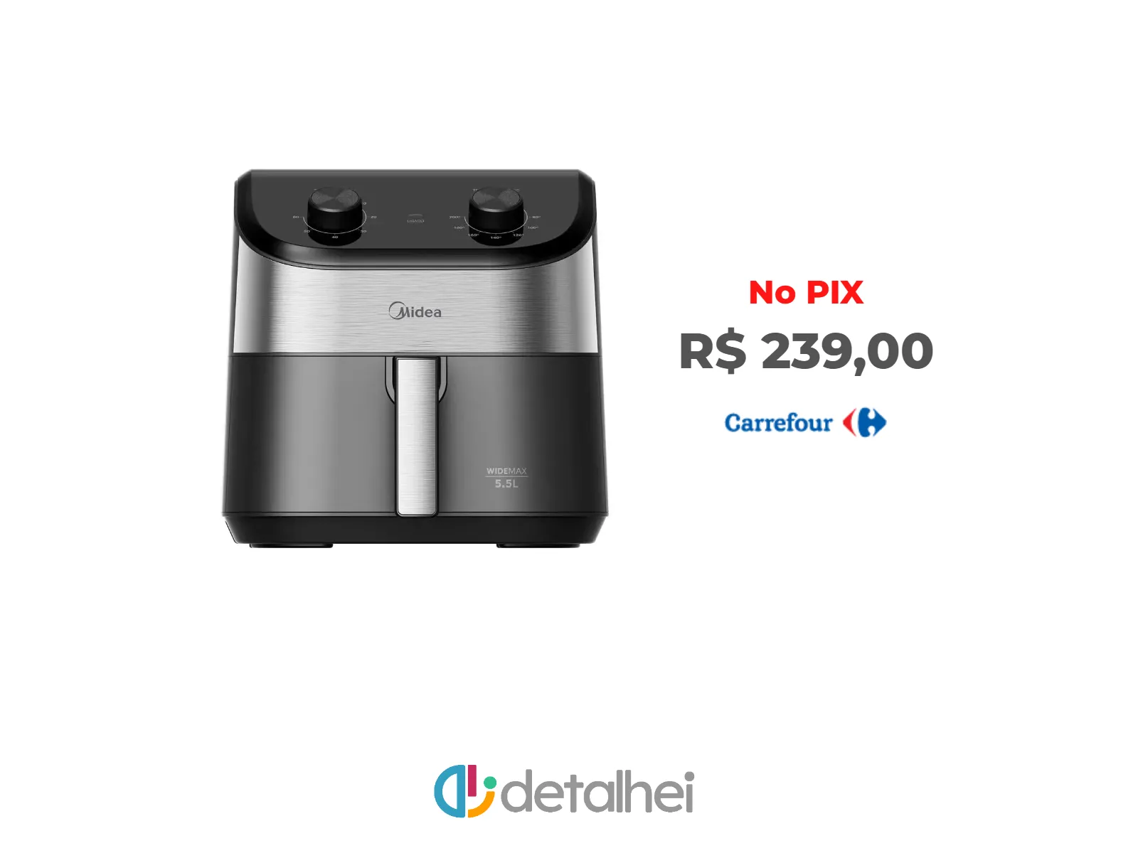 Foto do produto ❗Fritadeira Elétrica Midea 5,5 Litros Widemax Preta E Inox FWM55P1 127v<br/>#Carrefour: <a href="https://harpy.me/KOntmDmbUrbn" target="_blank" rel="nofollow">https://harpy.me/KOntmDmbUrbn</a>