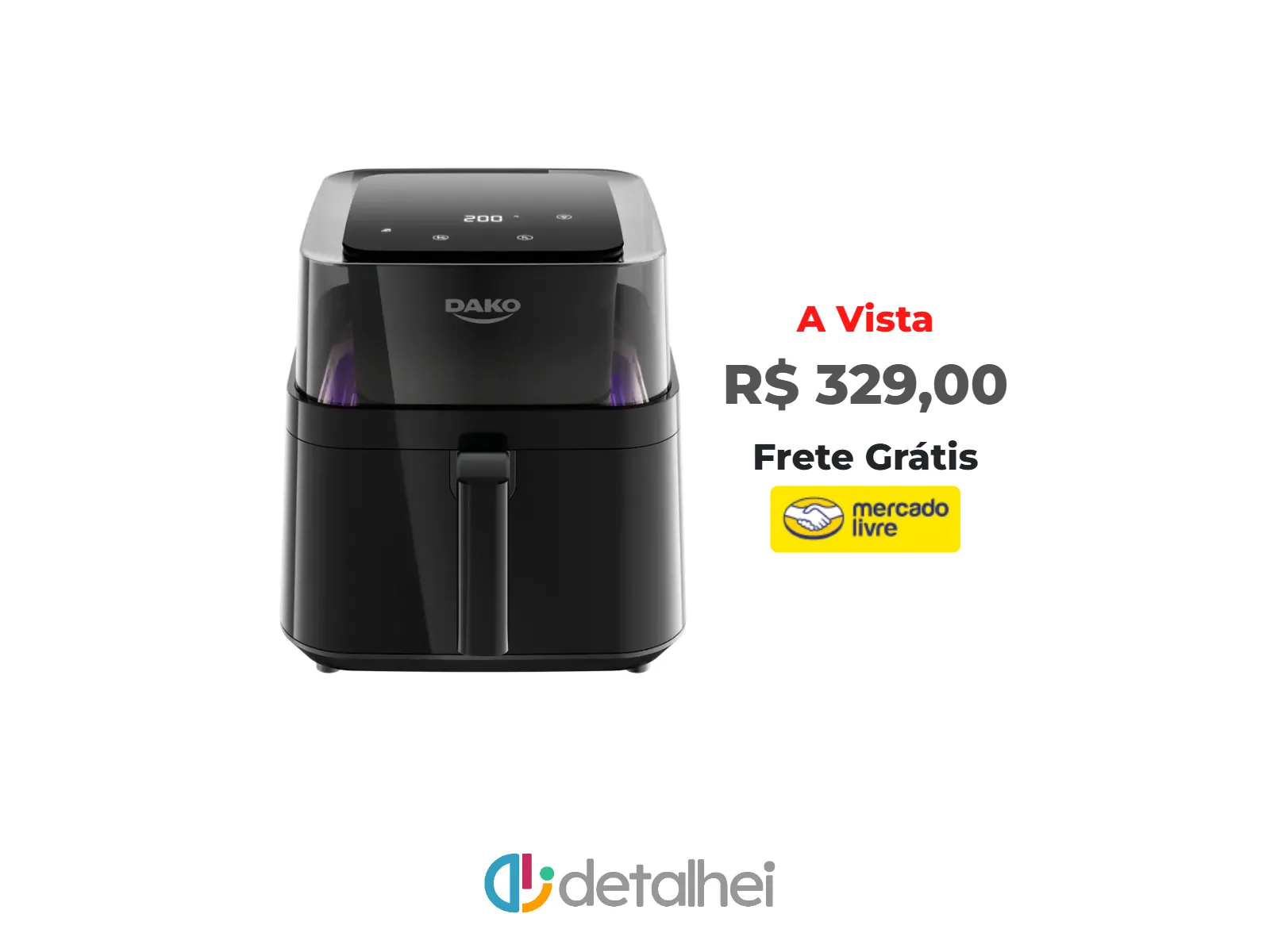 Foto do produto ❗Fritadeira Air Fryer Dako Digital 6 Litros 360° 4 Em 1 Cor Preto<br/>#Mercado Livre: <a href="https://harpy.me/5yqnZ_rNRvAY" target="_blank" rel="nofollow">https://harpy.me/5yqnZ_rNRvAY</a>