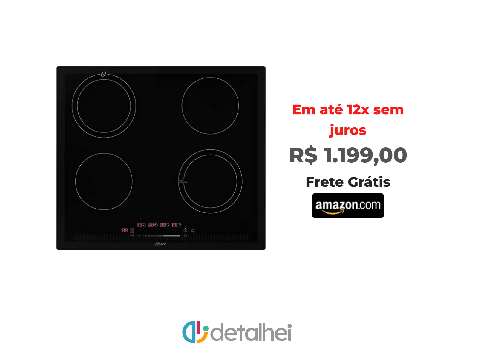 Foto do produto ❗Cooktop por Indução Oster, Touch Screen, 4 Bocas, 220V, OTOP402<br/>#Amazon: <a href="https://harpy.me/MQEi3kTVvjp4" target="_blank" rel="nofollow">https://harpy.me/MQEi3kTVvjp4</a>