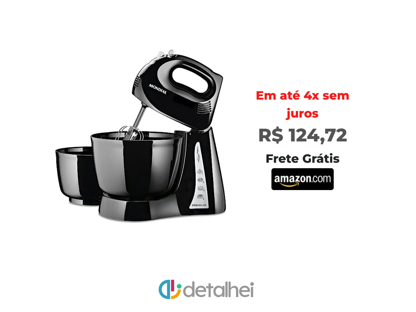 Foto do produto ❗Batedeira Premium, Mondial, Preto/Inox, 500W, 220V - B-04 NP<br/>#Amazon: <a href="https://harpy.me/_dLxOcnx_QeY" target="_blank" rel="nofollow">https://harpy.me/_dLxOcnx_QeY</a>