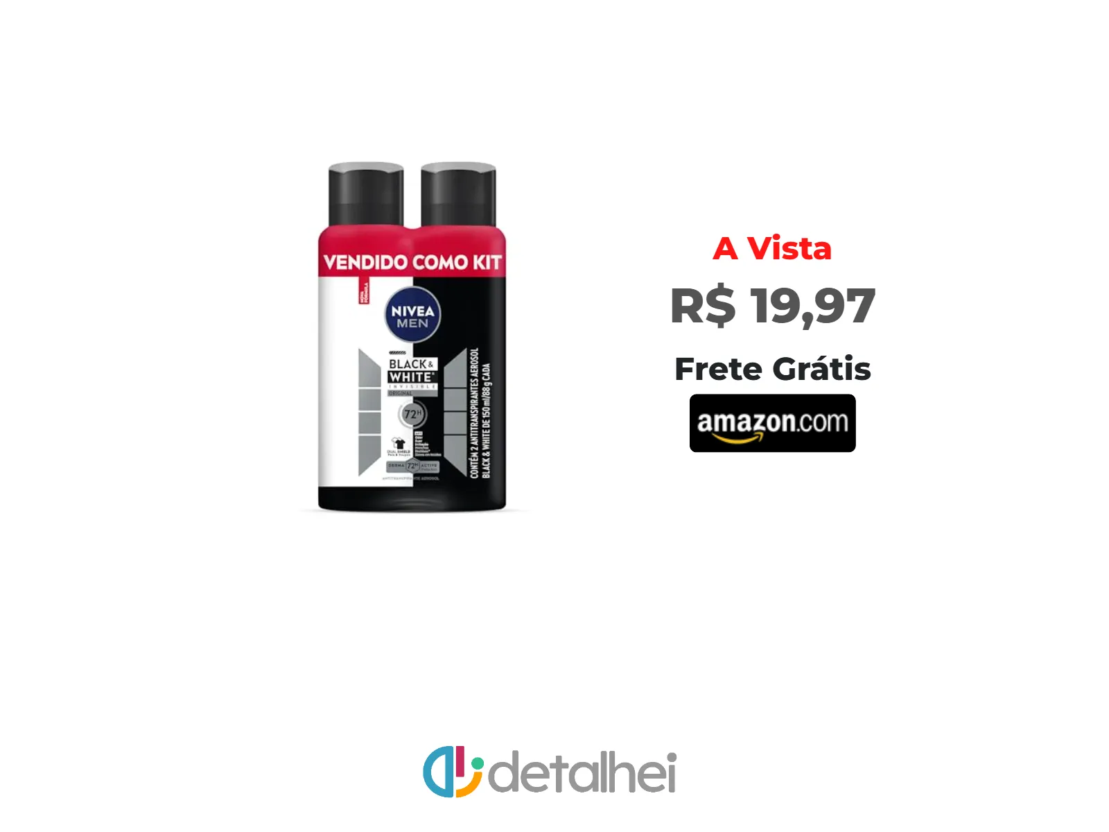 Foto do produto ❗Kit NIVEA Desodorante Aerosol Men Black&amp;White Invisible - 2 unidades<br/>#Amazon: <a href="https://harpy.me/865UhSH2X5iC" target="_blank" rel="nofollow">https://harpy.me/865UhSH2X5iC</a>