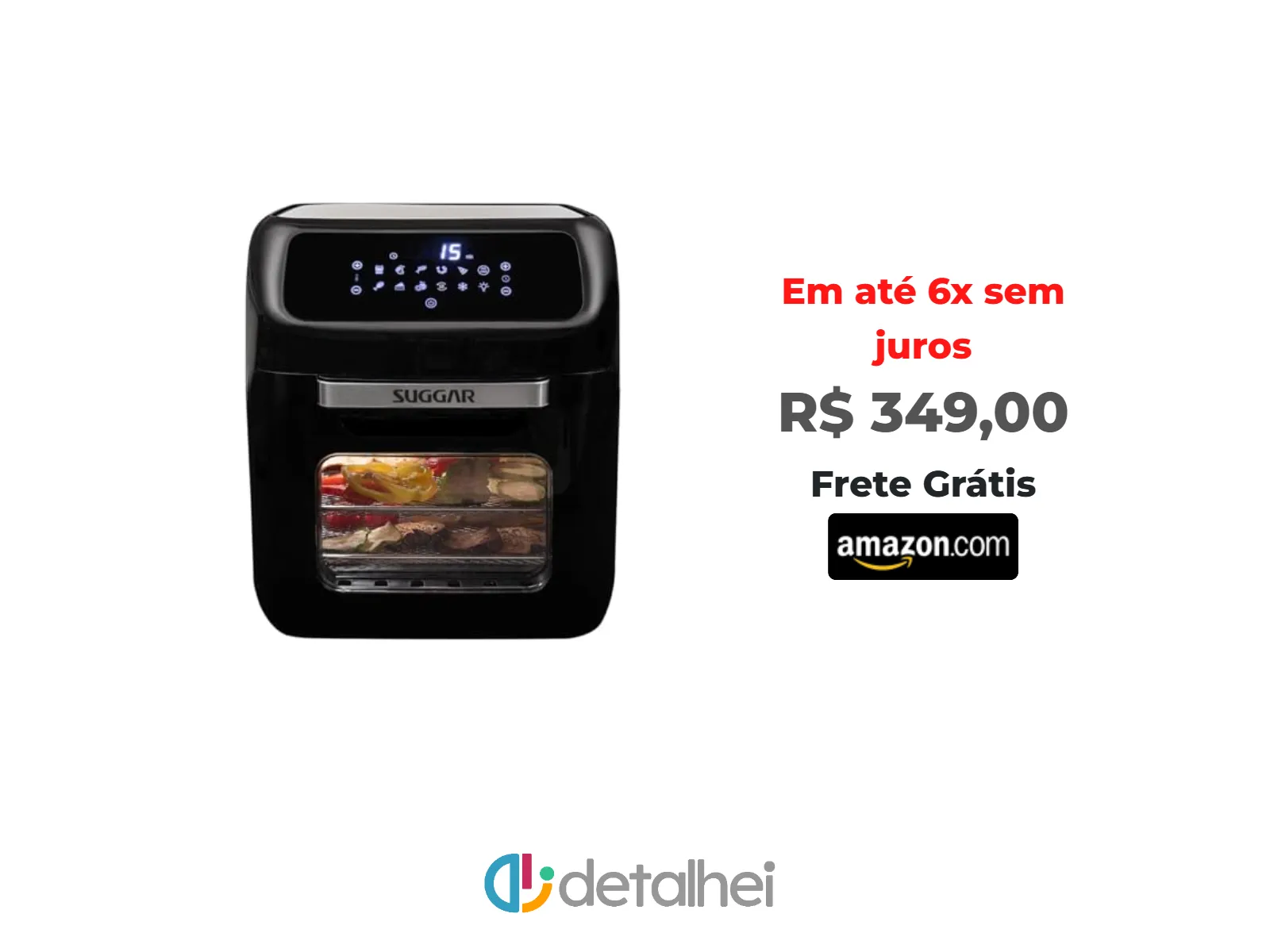 Foto do produto ❗SUGGAR FRITADEIRA AIR FRYER OVEN 12 LITROS 110V FT1201PT<br/>#Amazon: <a href="https://harpy.me/0a6a1YOTkHyQ" target="_blank" rel="nofollow">https://harpy.me/0a6a1YOTkHyQ</a>