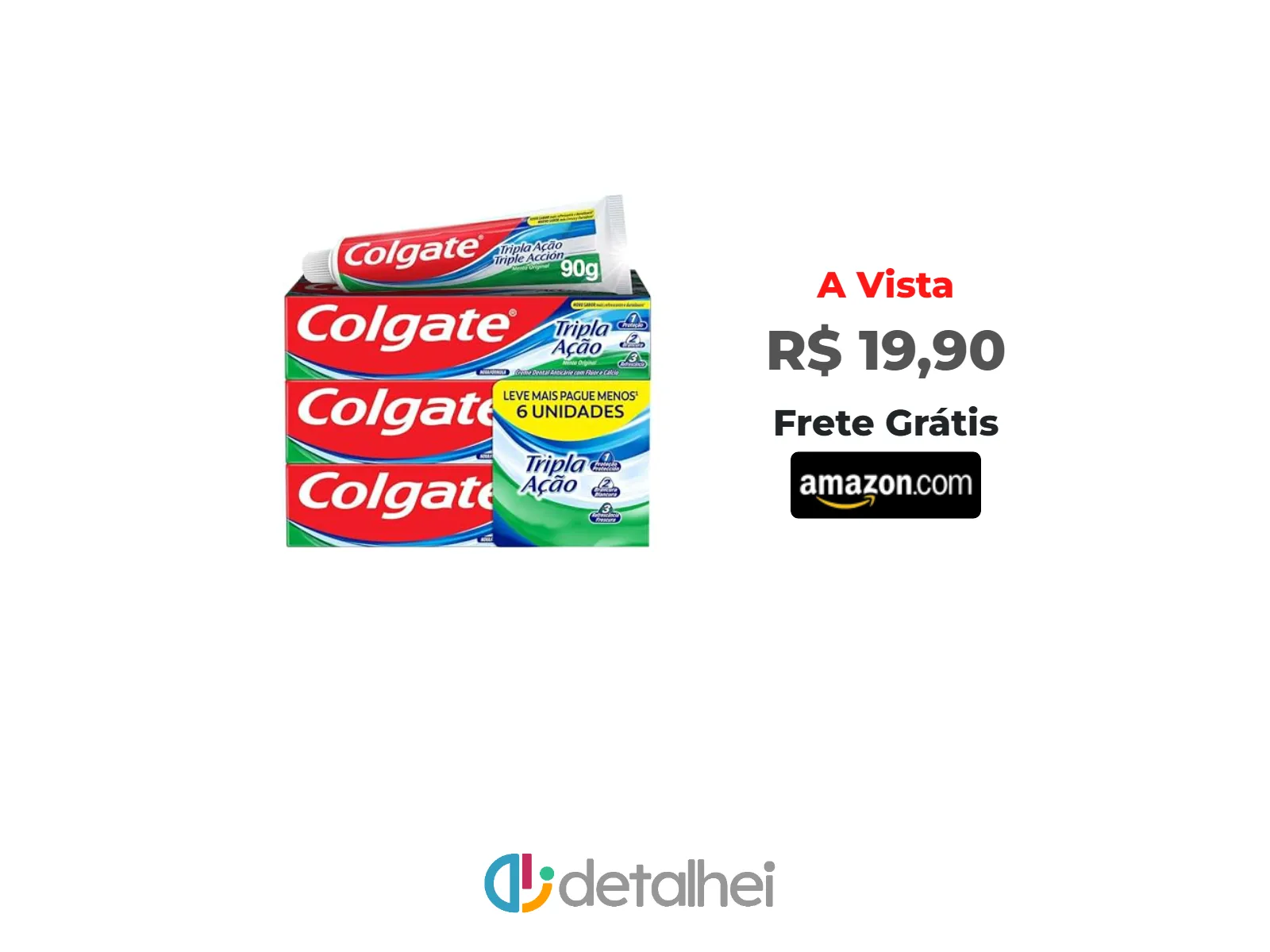 Foto do produto ❗Creme Dental Colgate Tripla Ação Menta Original 90g 6 unidades<br/>#Amazon: <a href="https://harpy.me/YuHgFlpIRLiK" target="_blank" rel="nofollow">https://harpy.me/YuHgFlpIRLiK</a>