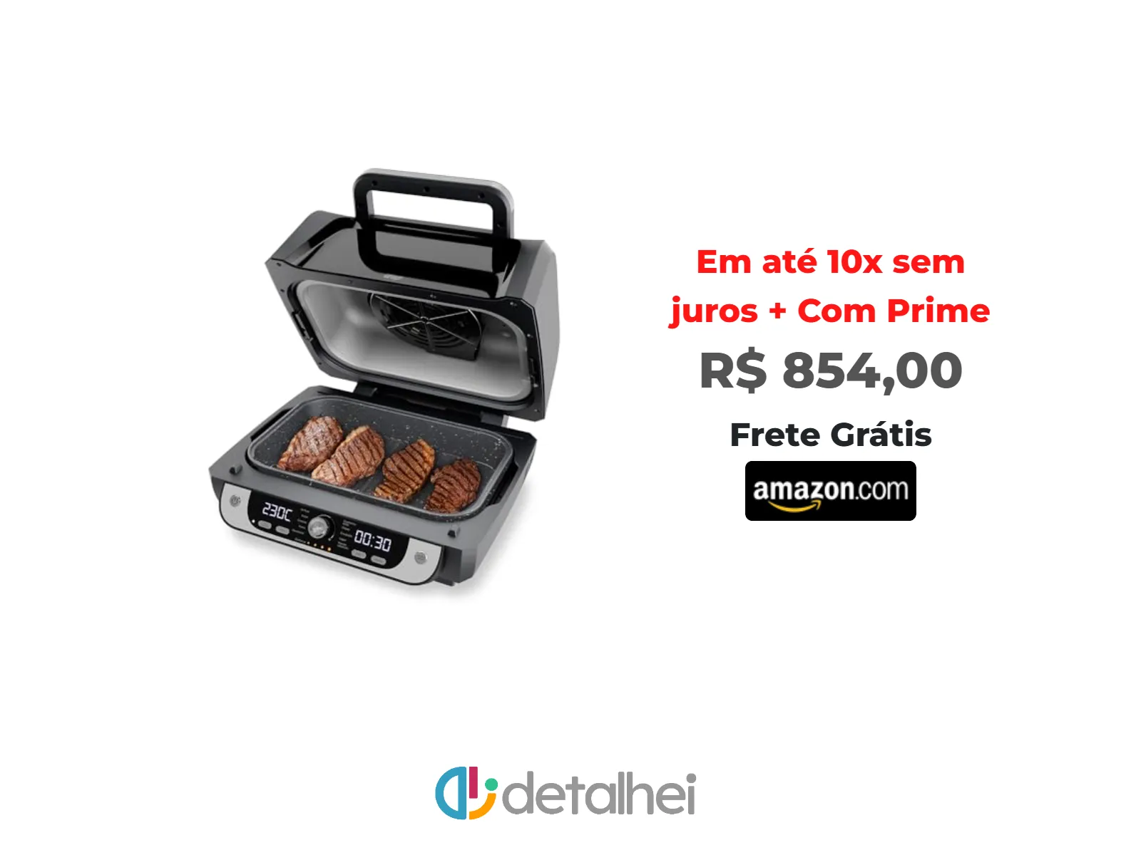 Foto do produto ❗Oferta Prime - WAP Fritadeira Elétrica Air Fryer Barbecue Digital 12 em 1, 10 Litros, 4 Níveis de Temperatura, Antiaderente, 1800W 127V<br/>#Amazon: <a href="https://harpy.me/YdSntiqnB_kE" target="_blank" rel="nofollow">https://harpy.me/YdSntiqnB_kE</a>