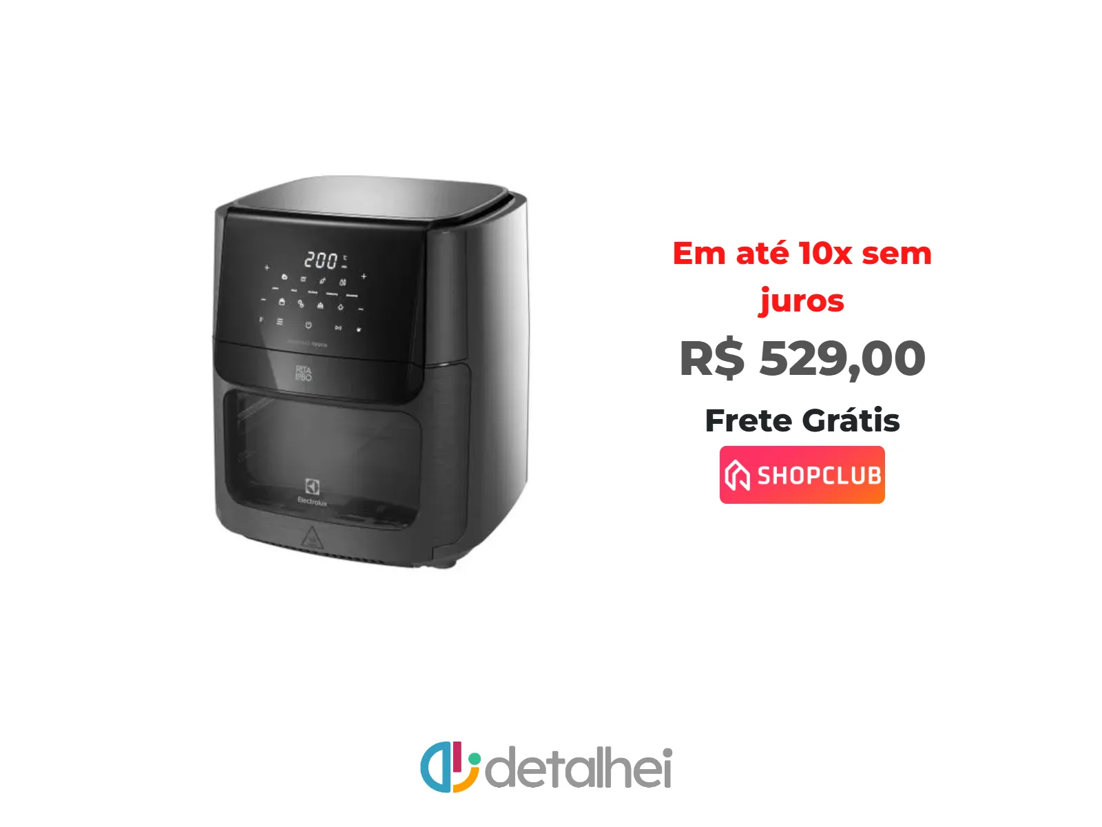 Foto do produto ❗Air Fryer Oven Electrolux por Rita Lobo 12L Digital Grafite (EAF85) - 127V<br/>#Shopclub: <a href="https://harpy.me/IFMqk0ldKluy" target="_blank" rel="nofollow">https://harpy.me/IFMqk0ldKluy</a>