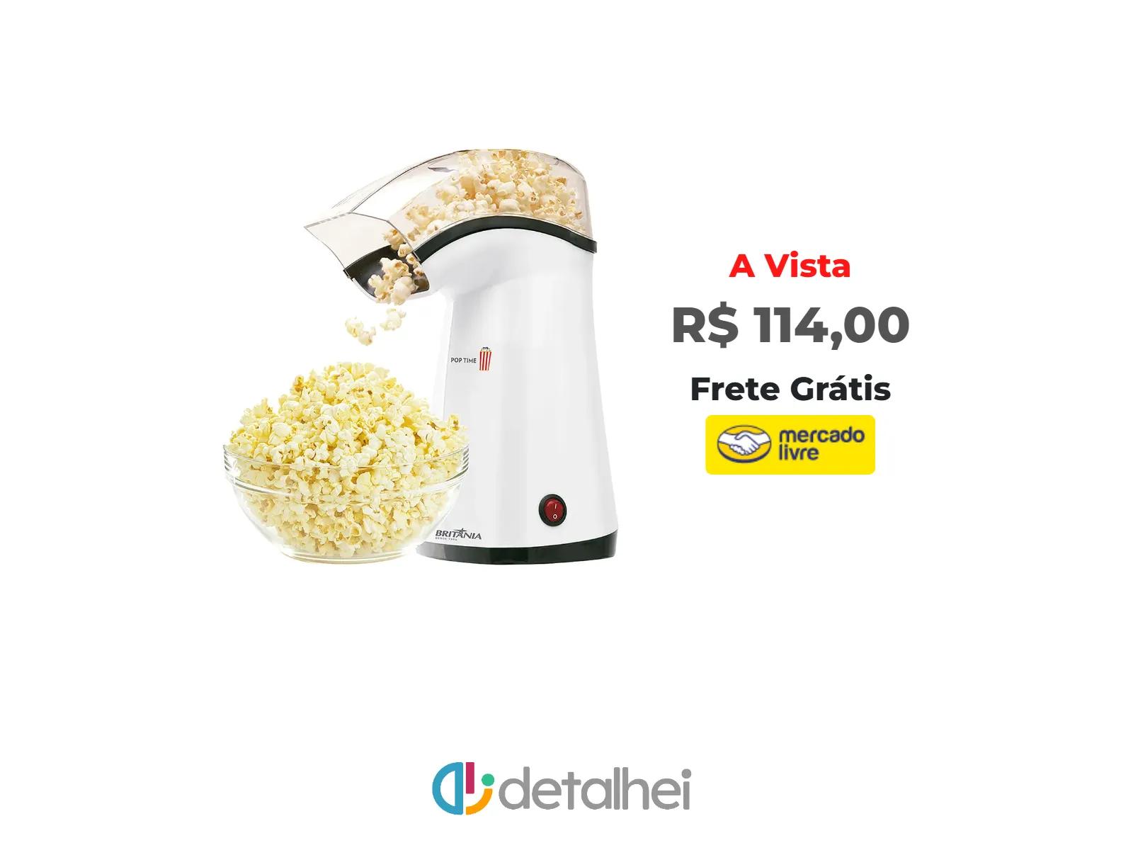Foto do produto ❗Pipoqueira Britânia Pop Time Cor Branco - 127V<br/>#Mercado Livre: <a href="https://harpy.me/NDP8V5QDPaVt" target="_blank" rel="nofollow">https://harpy.me/NDP8V5QDPaVt</a>
