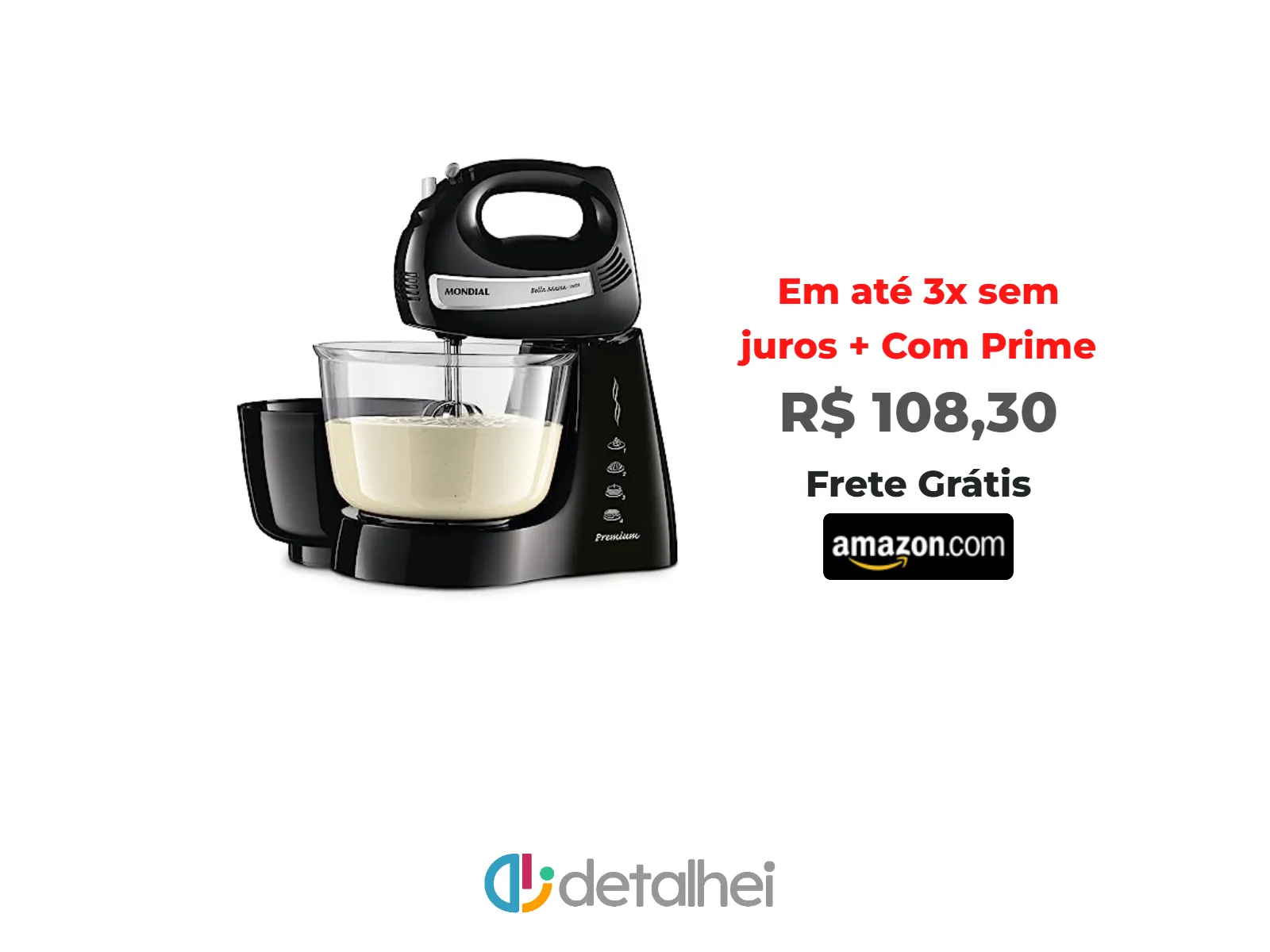 Foto do produto ❗Oferta Prime Day - Batedeira Bella Massa, Mondial, Preto/Inox, 500W, 220V - B-23 NP<br/>#Amazon: <a href="https://harpy.me/4vTtxAnsSlC8" target="_blank" rel="nofollow">https://harpy.me/4vTtxAnsSlC8</a>