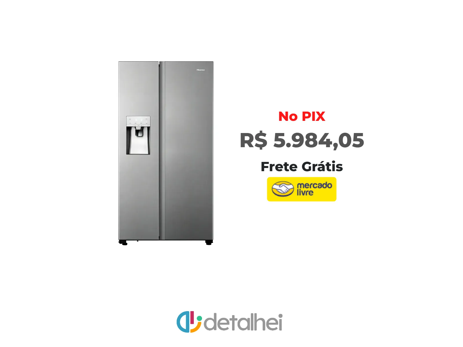 Foto do produto ❗Geladeira Hisense Side By Side Inox 533L Inverter Frost Free RS-69W 220V<br/>#Mercado Livre: <a href="https://harpy.me/dbKEwY38wWJA" target="_blank" rel="nofollow">https://harpy.me/dbKEwY38wWJA</a>