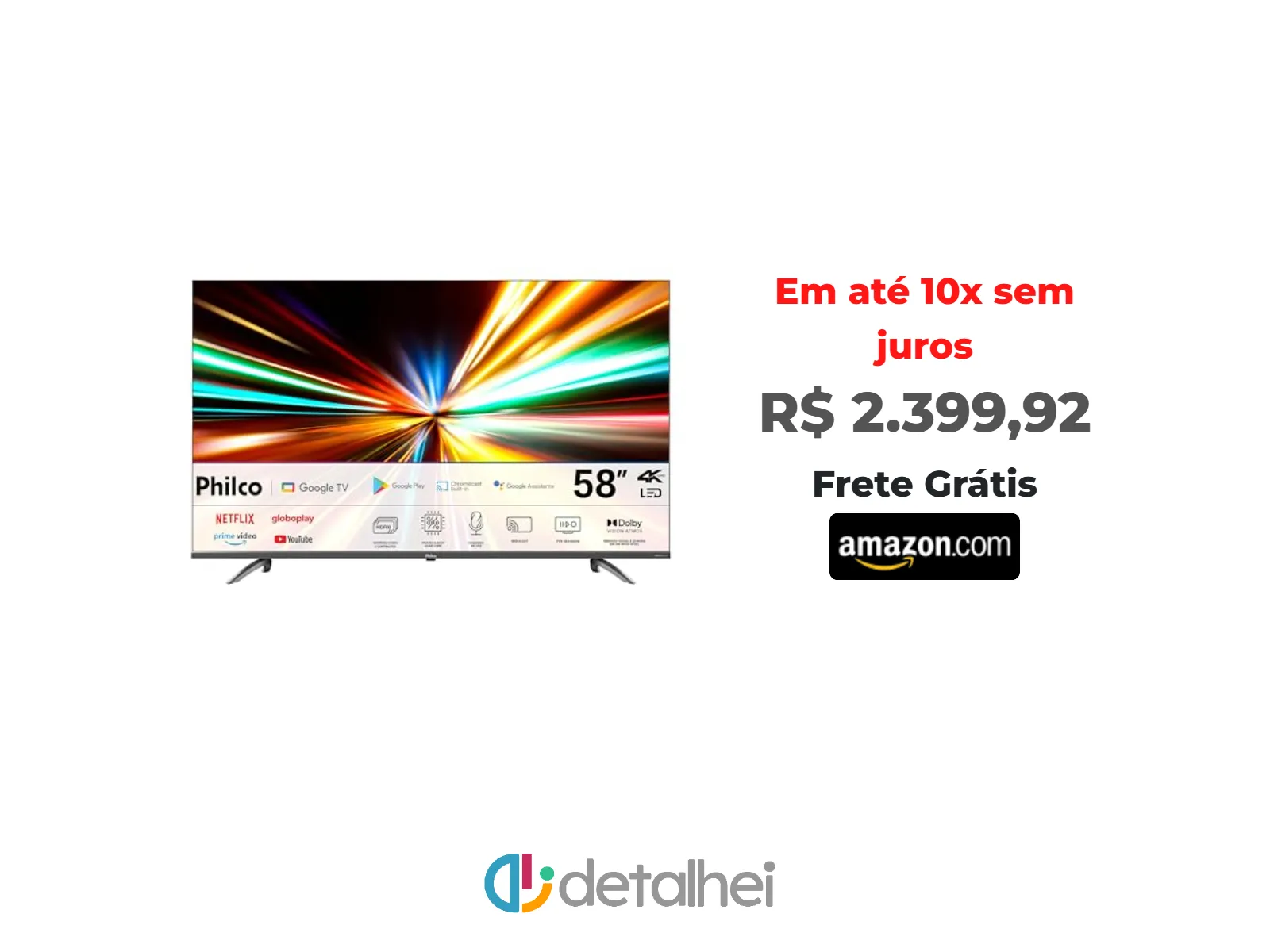 Foto do produto ❗Smart TV 58" Philco LED 4K Google TV HDR10 P58KGA<br/>#Amazon: <a href="https://harpy.me/YGg12kCvuNYr" target="_blank" rel="nofollow">https://harpy.me/YGg12kCvuNYr</a>