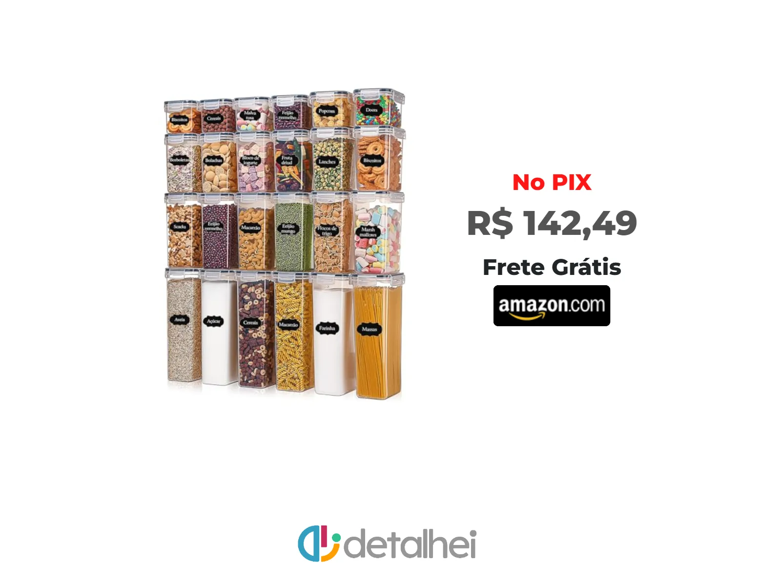 Foto do produto ❗Potes Tampa Hermético Porta Alimentos Mantimentos Armário Cozinha (Kit 24)<br/>#Amazon: <a href="https://harpy.me/QPji-QvCL3RF" target="_blank" rel="nofollow">https://harpy.me/QPji-QvCL3RF</a>