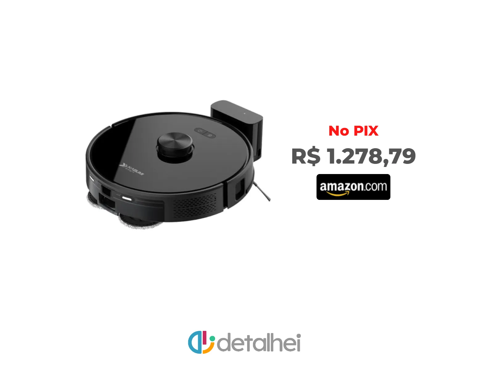 Foto do produto ❗Robô Aspirador de Pó e Passa Pano KABUM! smart K1000 - Mapeia a Laser, 2 MOPs, até 7000Pa, Alexa/Google, BT, Bivolt, Preto - KSAR1000PT<br/>#Amazon: <a href="https://harpy.me/2UjklG1w1vwB" target="_blank" rel="nofollow">https://harpy.me/2UjklG1w1vwB</a>