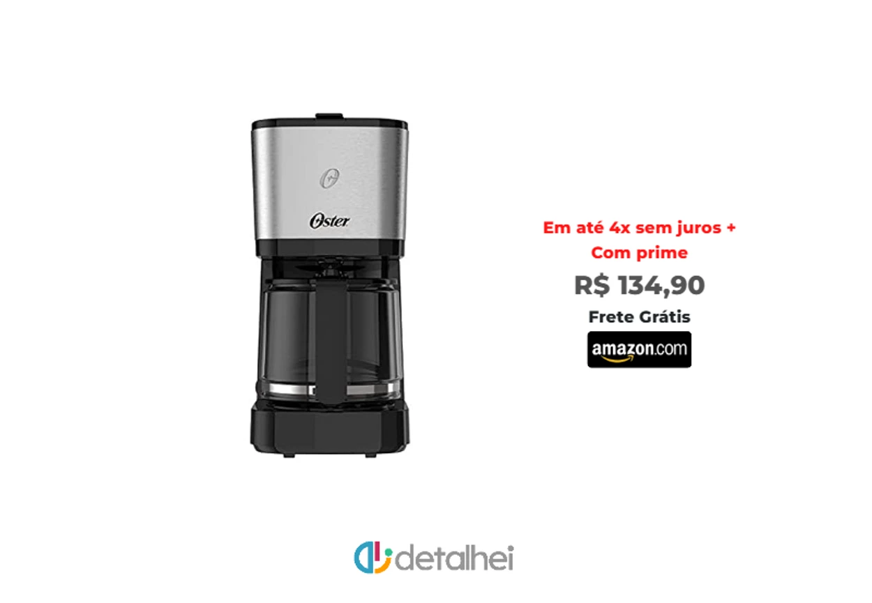 Foto do produto ❗Cafeteira Oster Inox, 1,2L, 110V, Preto/Inox, 750W, OCAF600<br/>#Amazon: <a href="https://harpy.me/dJXIm2uuTZmA" target="_blank" rel="nofollow">https://harpy.me/dJXIm2uuTZmA</a>