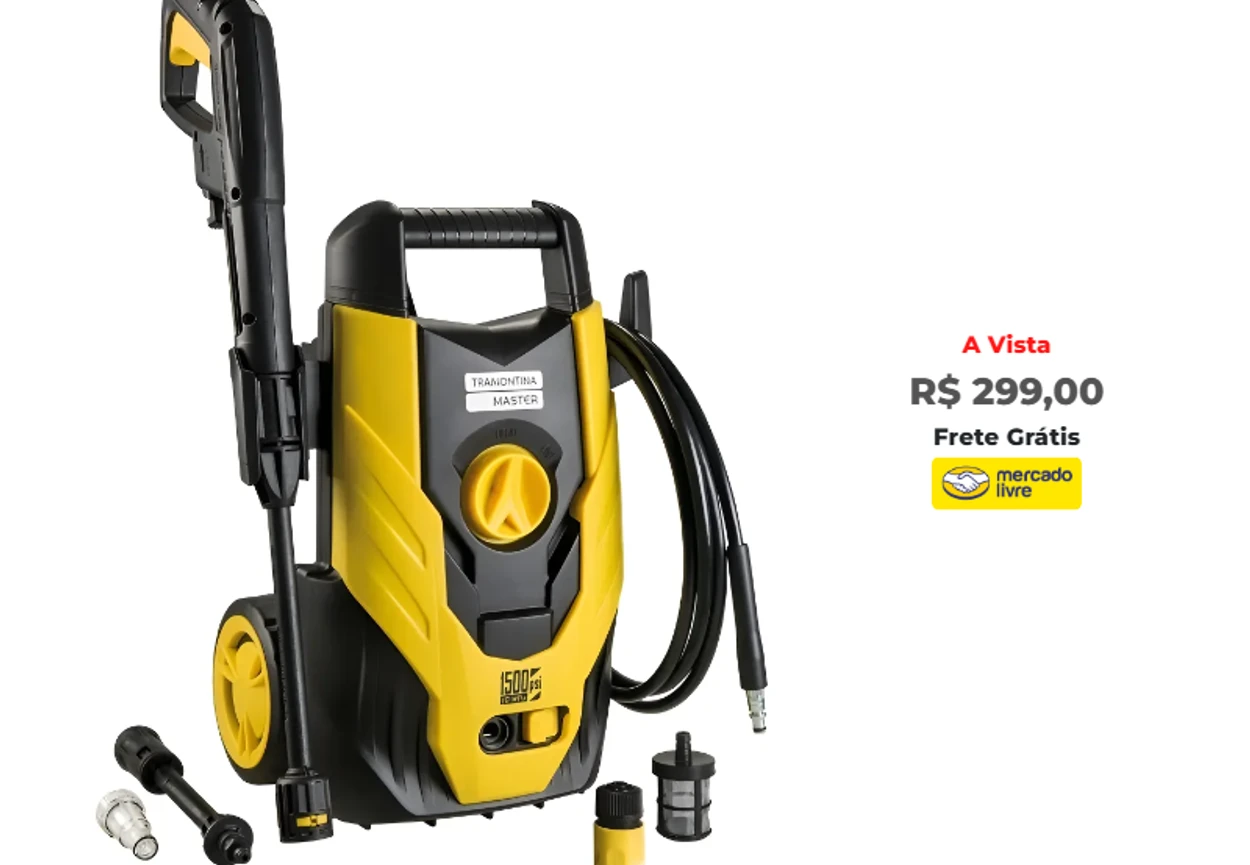 Foto do produto ❗Lavadora De Alta Pressão 1200W Master 1500 Psi Amarelo e Preto Tramontina<br/>#Mercado Livre: <a href="https://harpy.me/pz_2EsXb7imr" target="_blank" rel="nofollow">https://harpy.me/pz_2EsXb7imr</a>