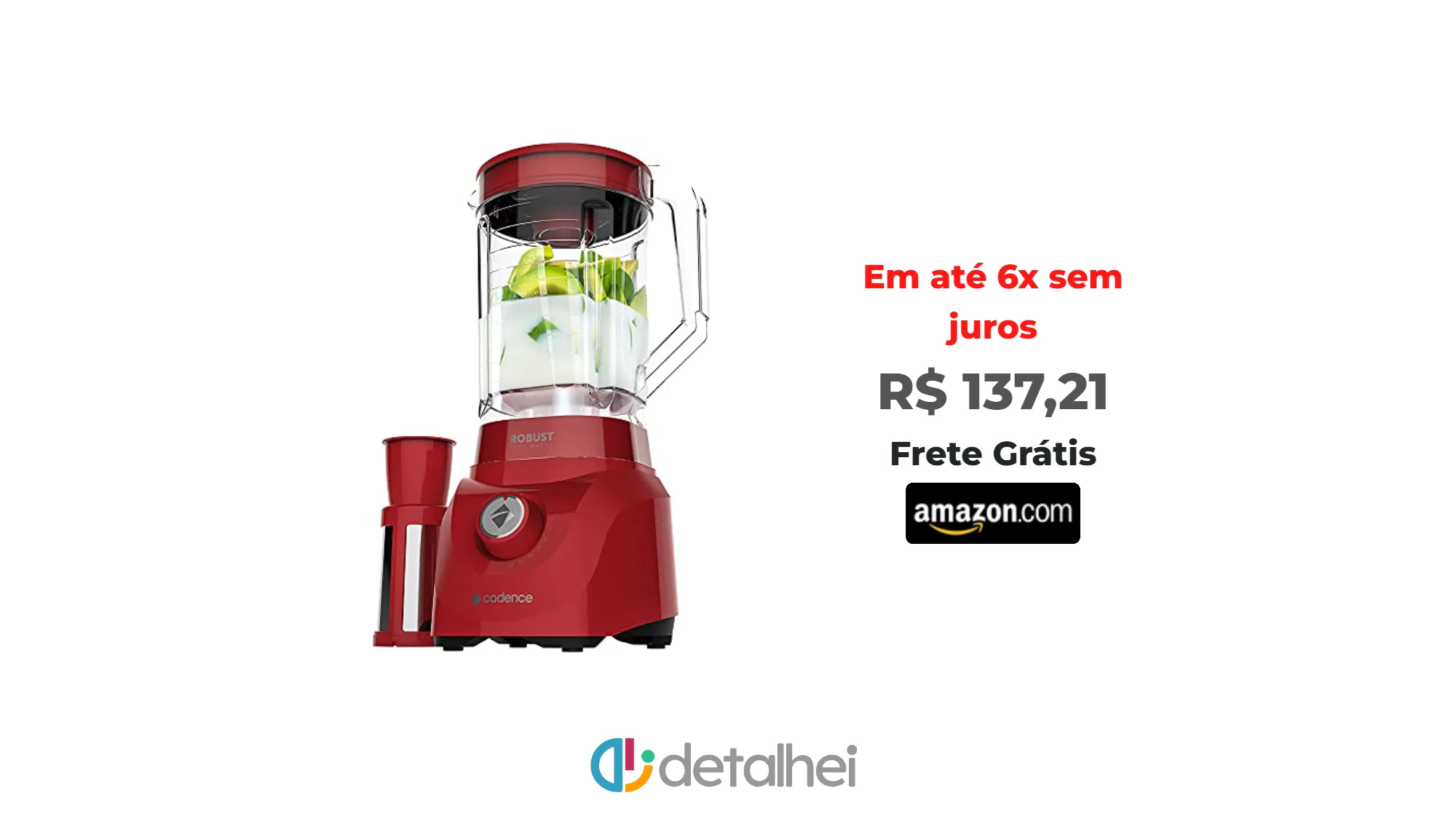Foto do produto ❗Liquidificador Robust, Vermelho, 110v, Cadence<br/>#Amazon: <a href="https://harpy.me/2d8QRZ1J0dSd" target="_blank" rel="nofollow">https://harpy.me/2d8QRZ1J0dSd</a>