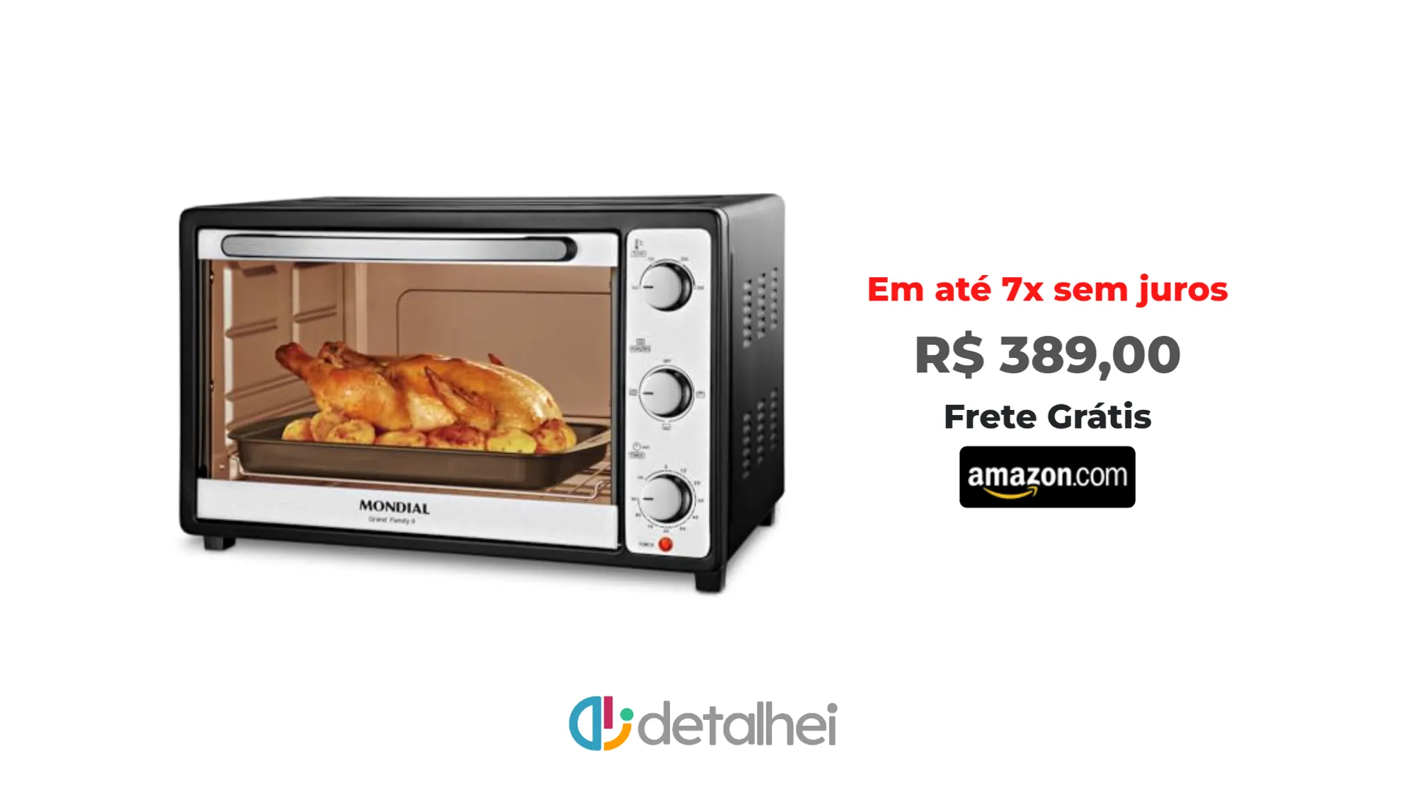 Foto do produto ❗Forno Elétrico 52L Grand Family II, Mondial, Preto/Inox, 1800W, 127V - FRN-52-B<br/>#Amazon: <a href="https://harpy.me/KQinOZy_G4xF" target="_blank" rel="nofollow">https://harpy.me/KQinOZy_G4xF</a>