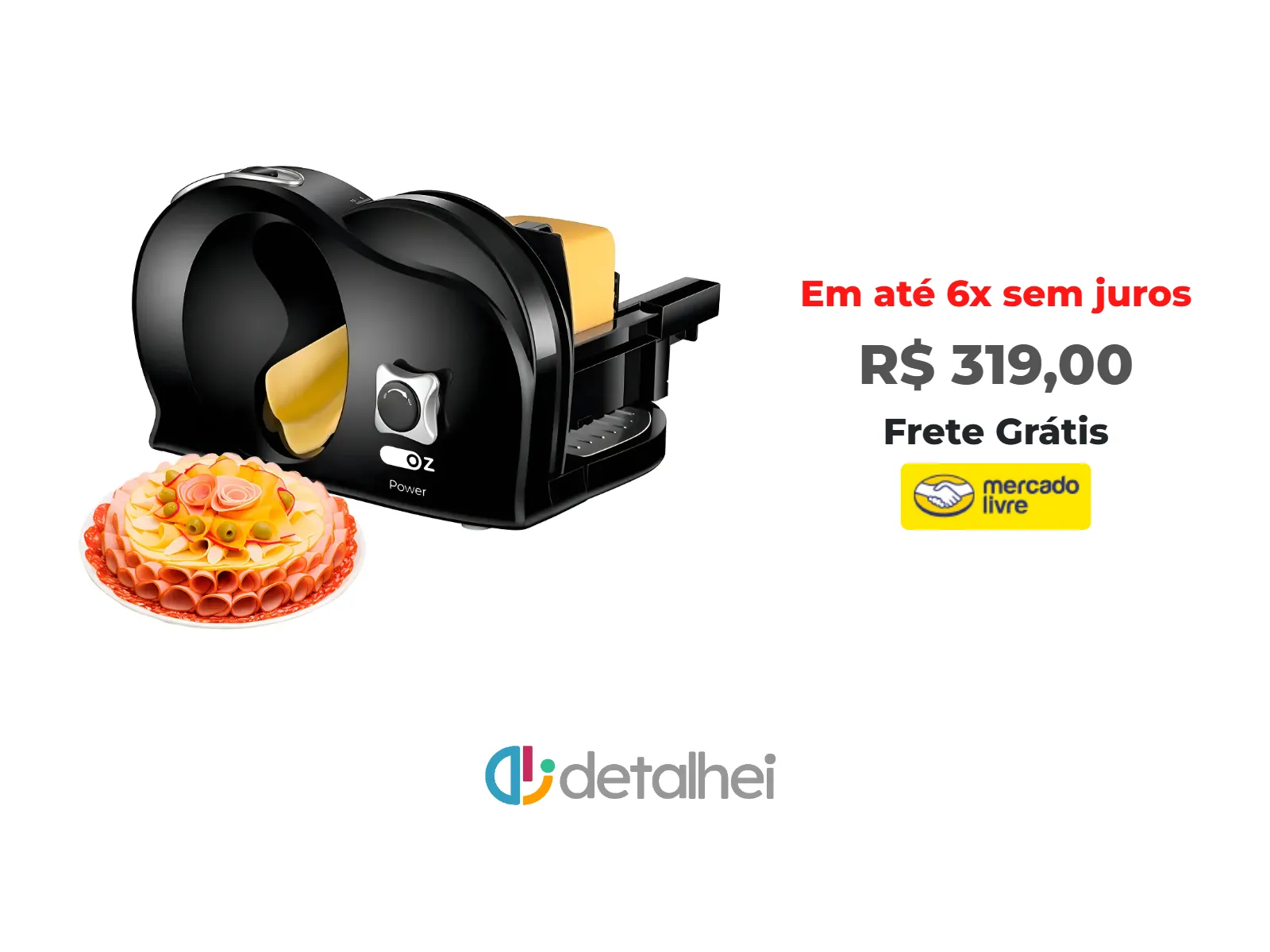 Foto do produto ❗Multifatiador Oz FA4615 Fatiador Elétrico Cortador De Frios Embutidos 150W<br/>#Mercado Livre: <a href="https://harpy.me/rgxAgMA2H3ql" target="_blank" rel="nofollow">https://harpy.me/rgxAgMA2H3ql</a>