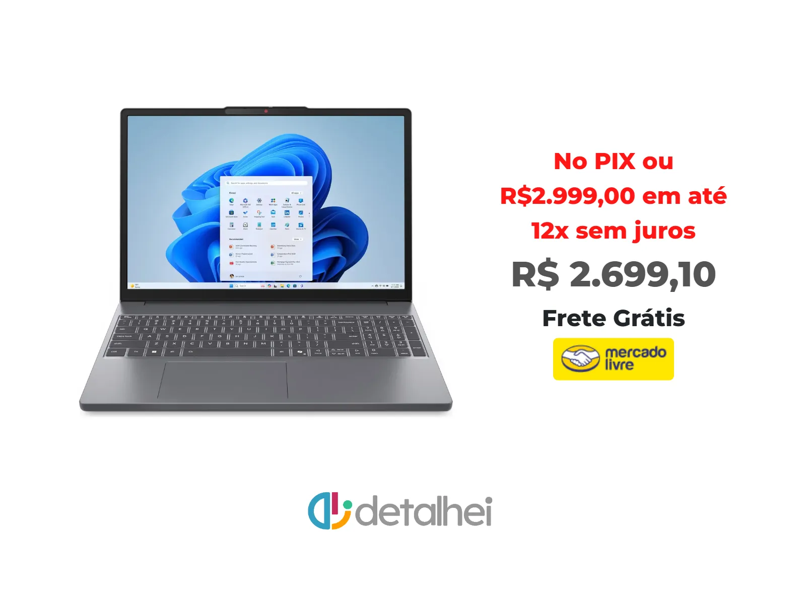 Foto do produto ❗Notebook Lenovo IdeaPad Slim 3 15IRH10 Intel Core i5-13420H 8GB 512GB SSD Windows 11 15.3" - 83NS0002BR Luna Grey<br/>#Mercado Livre: <a href="https://harpy.me/tKs7lpsJqS-_" target="_blank" rel="nofollow">https://harpy.me/tKs7lpsJqS-_</a>