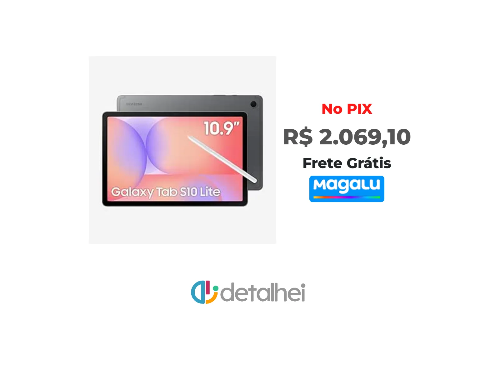 Foto do produto ❗Tablet Samsung Galaxy Tab S10 Lite WiFi, 256GB, 8GB RAM, Tela 10.9", S Pen e Capa Smartbook Cover Inclusas<br/>#Magazine Luiza: <a href="https://harpy.me/CaSL-1MYNnc_" target="_blank" rel="nofollow">https://harpy.me/CaSL-1MYNnc_</a>