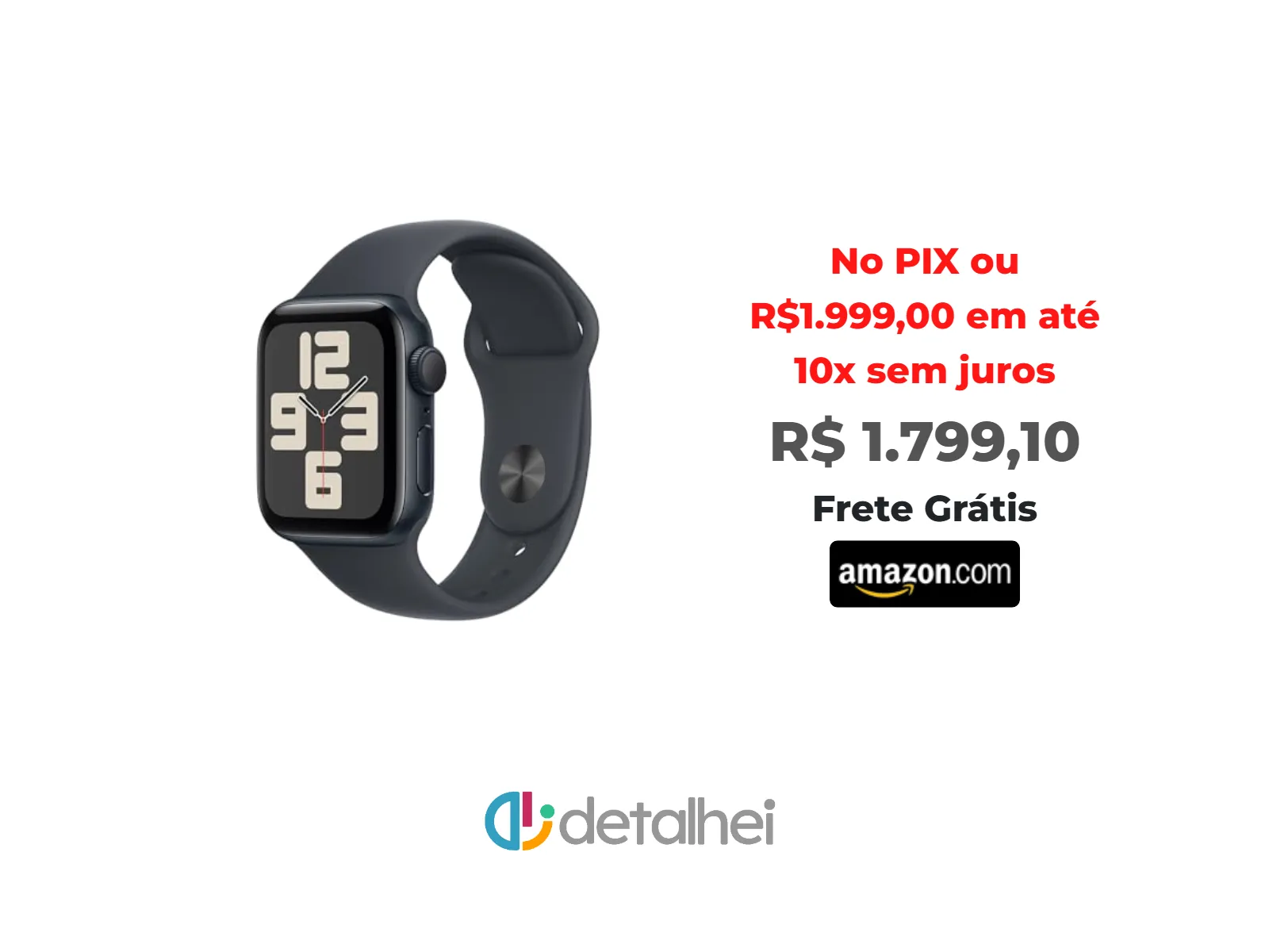 Foto do produto ❗Apple Watch SE GPS • Caixa meia-noite de alumínio – 40 mm • Pulseira esportiva meia-noite – P/M<br/>#Amazon: <a href="https://harpy.me/vfgUmWladGCL" target="_blank" rel="nofollow">https://harpy.me/vfgUmWladGCL</a>
