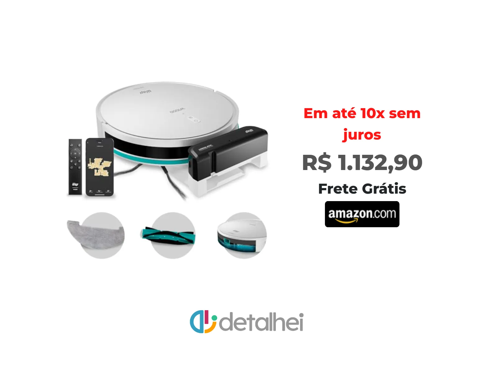 Foto do produto ❗WAP Robô Aspirador de Pó ROBOT W1000 Mapeamento de Tempo Real GYRO, Base de Carregamento, Compatível com Alexa e Google<br/>#Amazon: <a href="https://harpy.me/7b2GlolnhNoi" target="_blank" rel="nofollow">https://harpy.me/7b2GlolnhNoi</a>