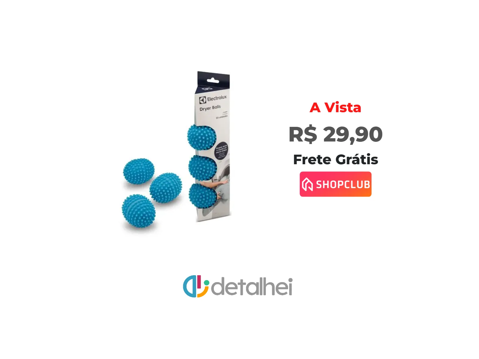 Foto do produto ❗Bolas de Secagem Electrolux para Secadoras Dryer Balls<br/>#Shopclub: <a href="https://harpy.me/-eWpeF8merz8" target="_blank" rel="nofollow">https://harpy.me/-eWpeF8merz8</a>