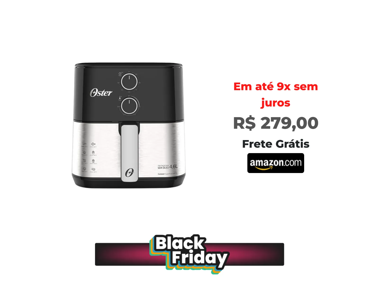 Foto do produto ❗Fritadeira Sem Óleo Oster 127V - OFRT520, PRETO<br/>#Amazon: <a href="https://harpy.me/m_ztID7Jcek-" target="_blank" rel="nofollow">https://harpy.me/m_ztID7Jcek-</a>