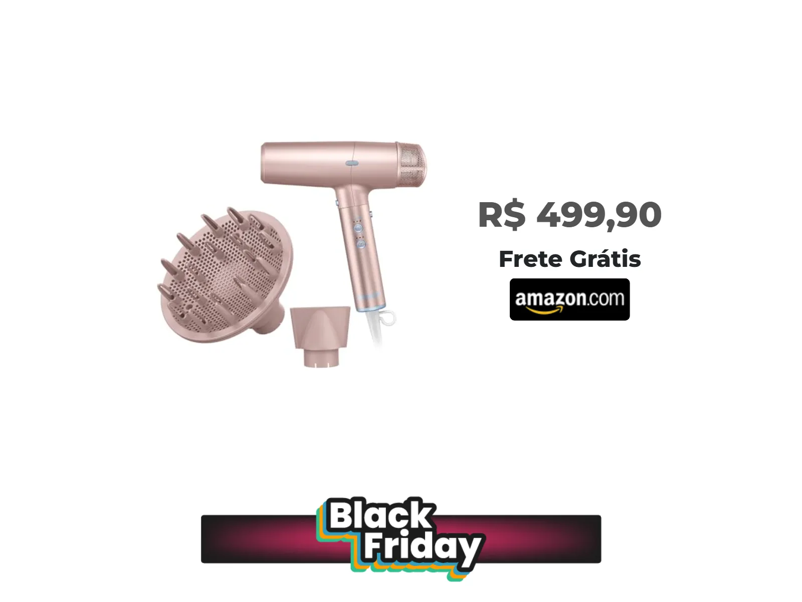 Foto do produto ❗Conair, Secador Digital de Cabelo, Com Difusor, Secador Digital Iônico, 1700W, DIGITALaire, Rosa - 220V<br/>#Amazon: <a href="https://harpy.me/E8I_DZx00mpz" target="_blank" rel="nofollow">https://harpy.me/E8I_DZx00mpz</a>