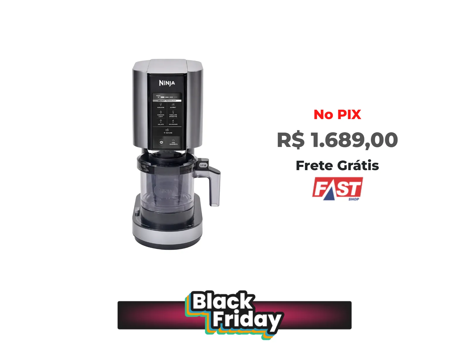 Foto do produto ❗Creami Sorveteira Preta NINJA<br/>#Fast Shop: <a href="https://harpy.me/FTZMN9WO-ZPf" target="_blank" rel="nofollow">https://harpy.me/FTZMN9WO-ZPf</a>