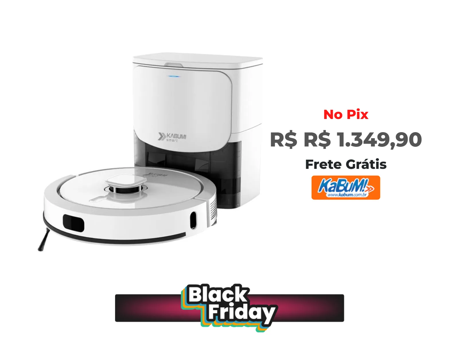 Foto do produto ❗Robô Aspirador e Passa Pano KABUM! smart 900 - 5 Modos de Limpeza, Base 2 em 1, Mapeamento 3D - 127v - Branco - KBSF011<br/>#Kabum: <a href="https://harpy.me/83PJ2JjHv3H5" target="_blank" rel="nofollow">https://harpy.me/83PJ2JjHv3H5</a>