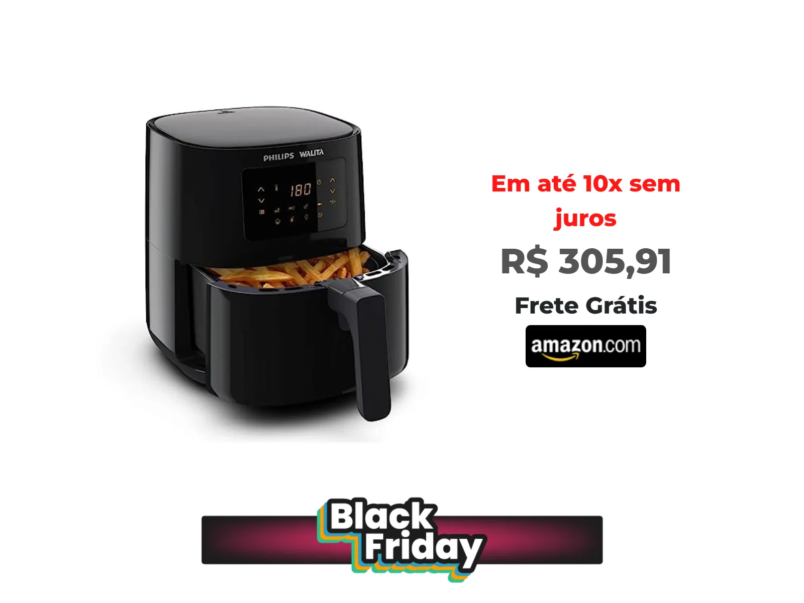 Foto do produto ❗Philips Walita RI9252/91 Série 3000 - Fritadeira Airfryer Digital, 4.1L de capacidade, 220V, 1400W, Preta<br/>#Amazon: <a href="https://harpy.me/MNr8IPQ7Vp1N" target="_blank" rel="nofollow">https://harpy.me/MNr8IPQ7Vp1N</a>