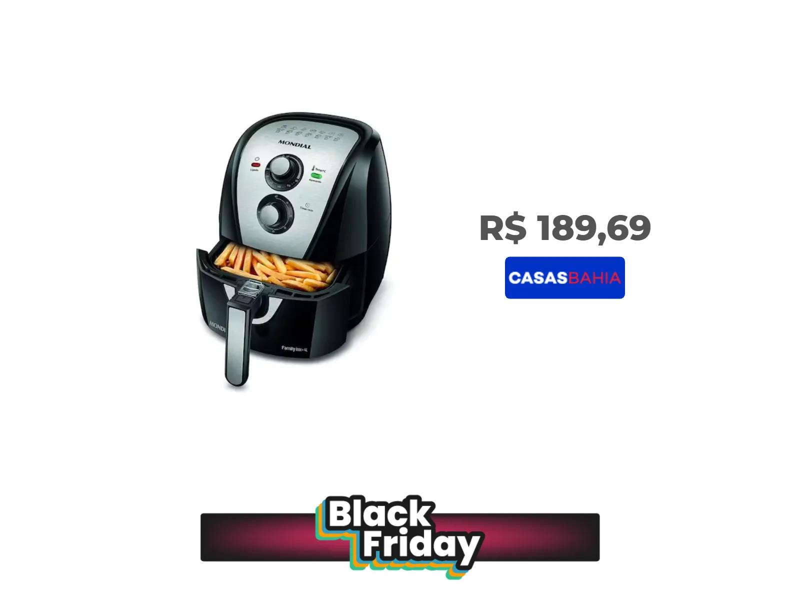 Foto do produto ❗Fritadeira a Ar Mondial Family Inox 1500W AFN-40-BI 4L - 110V<br/>#Casas Bahia: <a href="https://harpy.me/-F81fH7WATKf" target="_blank" rel="nofollow">https://harpy.me/-F81fH7WATKf</a>