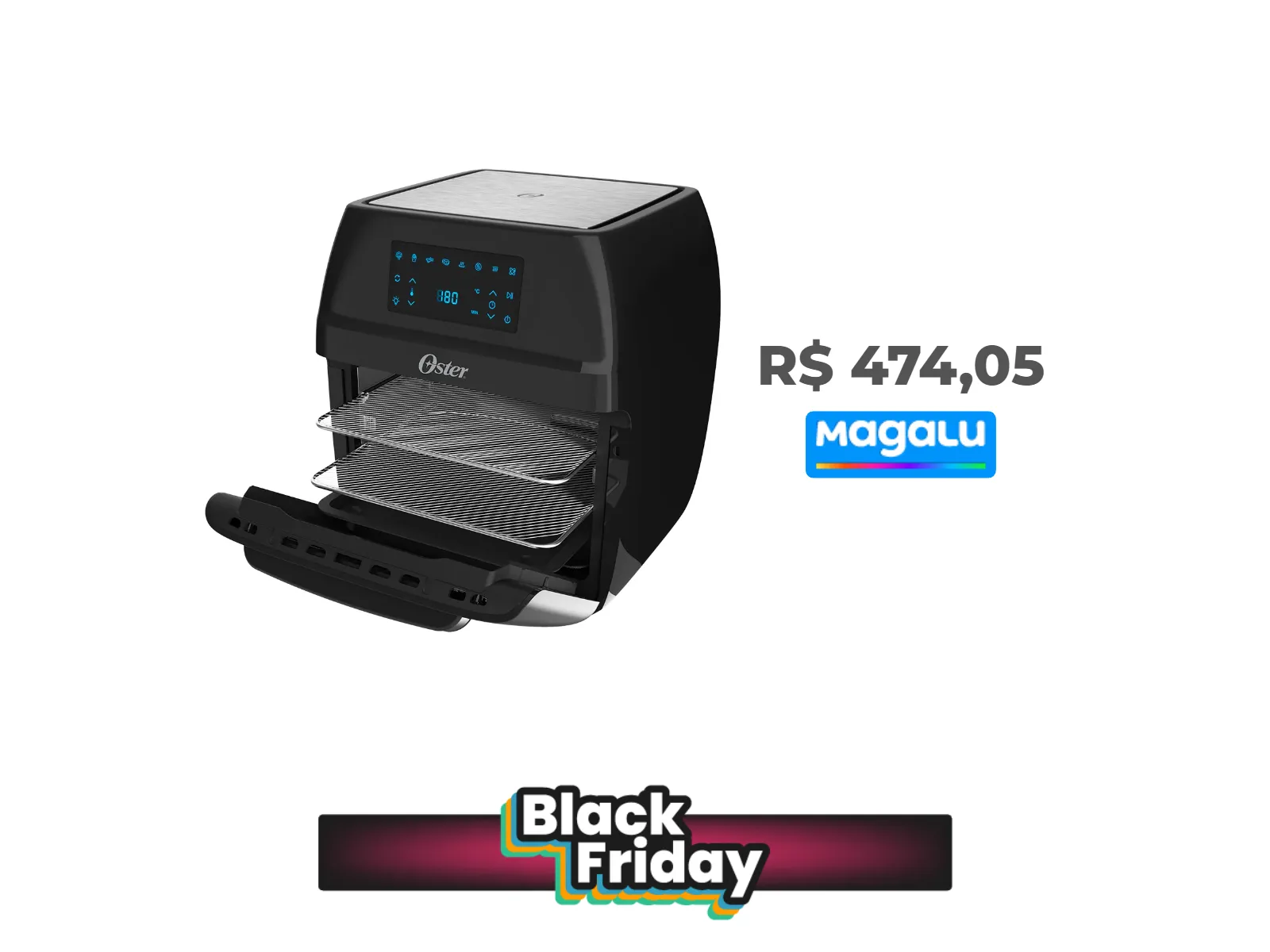 Foto do produto ❗Air Fryer Oven 12L Oster OFRT780<br/>#Magazine Luiza: <a href="https://harpy.me/MUstxoU71cHR" target="_blank" rel="nofollow">https://harpy.me/MUstxoU71cHR</a>