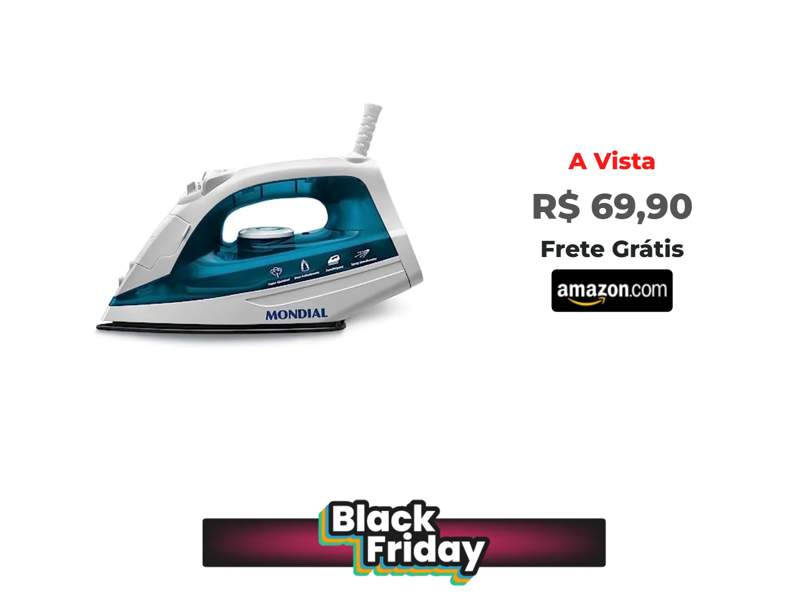 Foto do produto ❗MONDIAL Ferro a Vapor, Azul/Branco, 1200W, 110V - F-32<br/>#Amazon: <a href="https://harpy.me/13ASY4sltupK" target="_blank" rel="nofollow">https://harpy.me/13ASY4sltupK</a>