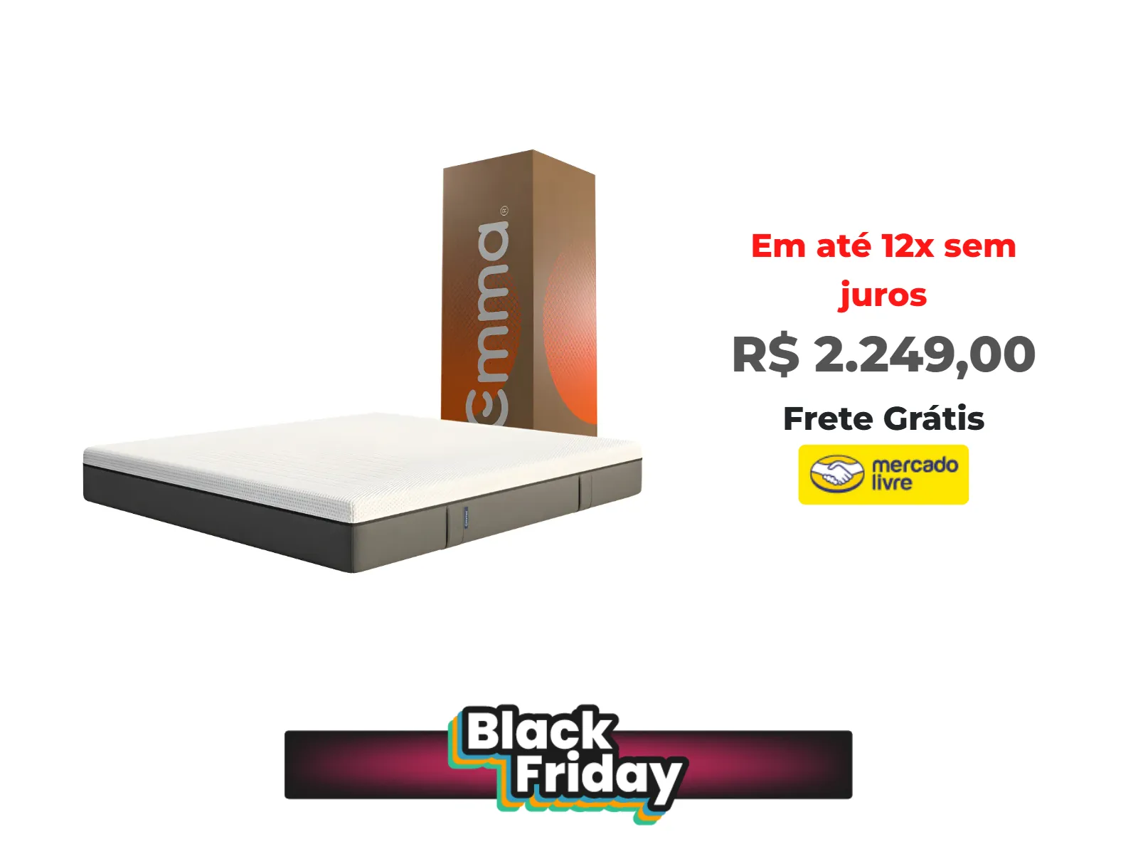 Foto do produto ❗Colchão Emma Queen - Tecnologia Alemã Cor Branco/Cinza<br/>#Mercado Livre: <a href="https://harpy.me/Hl3NTMf_Ifcw" target="_blank" rel="nofollow">https://harpy.me/Hl3NTMf_Ifcw</a>