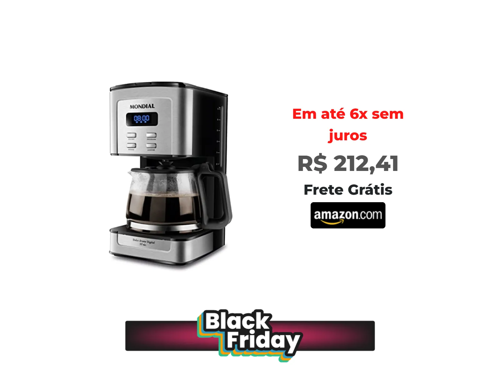 Foto do produto ❗Cafeteira Elétrica Dolce Arome Digital, Mondial, 220V, 800W, Preto/Inox - C-44-32X-SDI<br/>#Amazon: <a href="https://harpy.me/IqRbF33vTceR" target="_blank" rel="nofollow">https://harpy.me/IqRbF33vTceR</a>