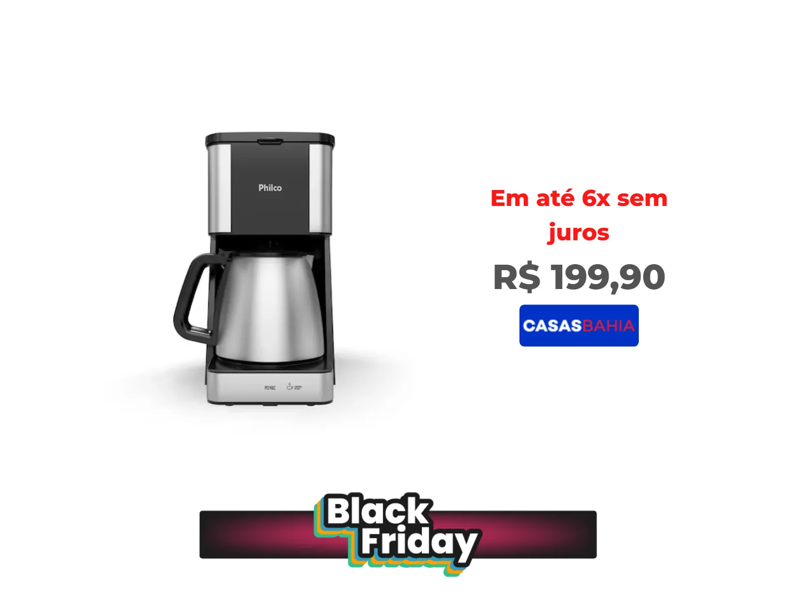 Foto do produto ❗Cafeteira Philco PCF40C Inox 40 Cafezinhos 1,6L 950W<br/>#Casas Bahia: <a href="https://harpy.me/IsEcFGeduWFw" target="_blank" rel="nofollow">https://harpy.me/IsEcFGeduWFw</a>