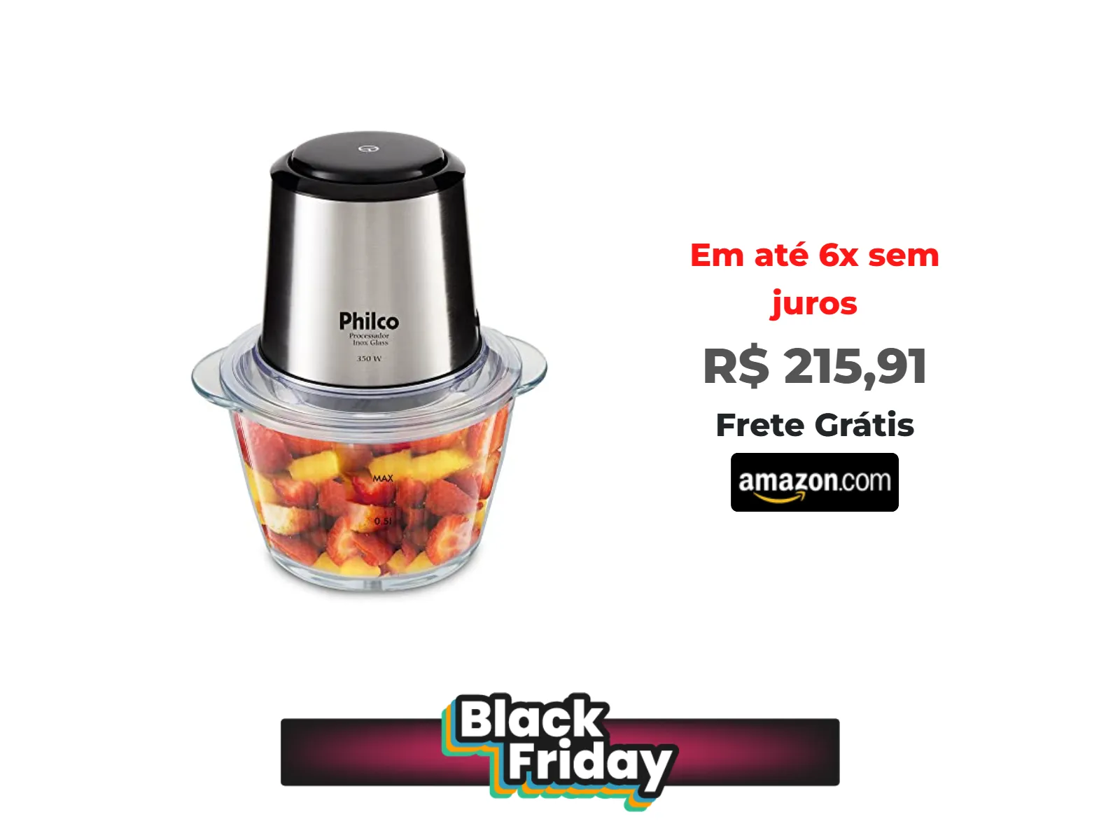 Foto do produto ❗Mini Processador Philco Inox Vidro 1.2L 350W 127V<br/>#Amazon: <a href="https://harpy.me/EBJTEXgCu5QG" target="_blank" rel="nofollow">https://harpy.me/EBJTEXgCu5QG</a>