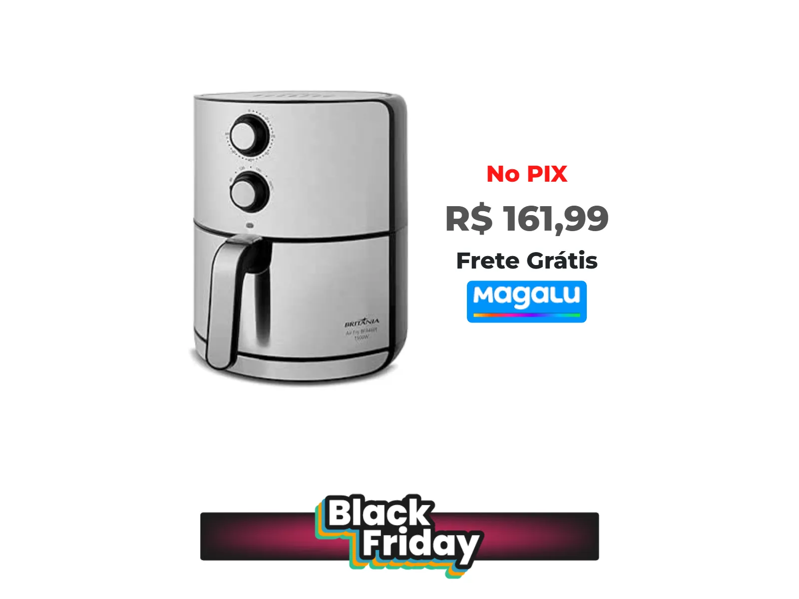 Foto do produto ❗Air Fryer Britânia 4,6L Antiaderente 1500W BFR46PI<br/>#Magazine Luiza: <a href="https://harpy.me/AL8UTSqXR5lo" target="_blank" rel="nofollow">https://harpy.me/AL8UTSqXR5lo</a>