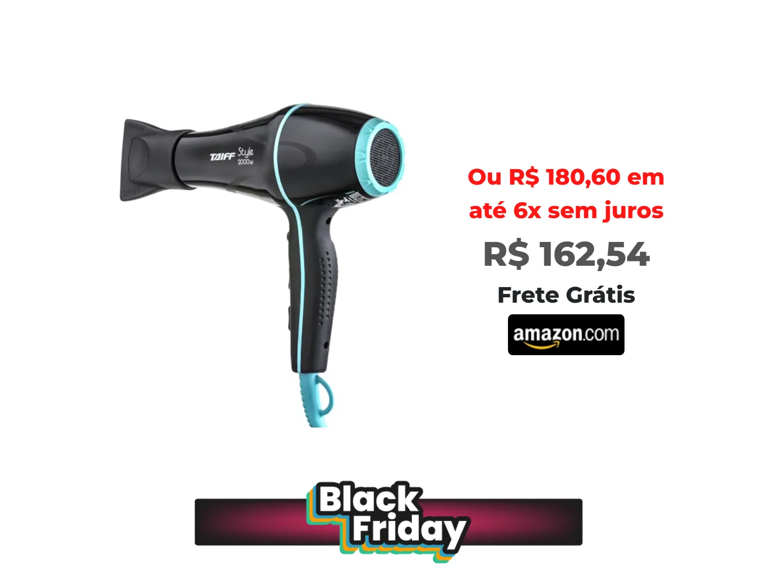 Foto do produto ❗Secador 2000w 127v, Taiff, Style 333, Preto, Pequeno<br/>#Amazon: <a href="https://harpy.me/5_-qpoojwjRb" target="_blank" rel="nofollow">https://harpy.me/5_-qpoojwjRb</a>