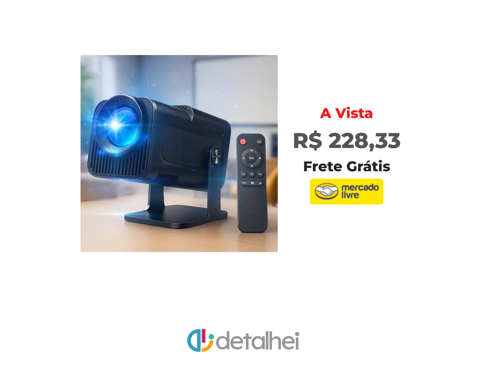 Foto do produto ❗Projetor Hy320 Davely Smart TV Android WiFi6 390 ANSI Lumens Full HD 4K Mini Projetor Portátil Preto com Controle Remoto<br/>#Mercado Livre: <a href="https://harpy.me/AwmMjznBhgSp" target="_blank" rel="nofollow">https://harpy.me/AwmMjznBhgSp</a>