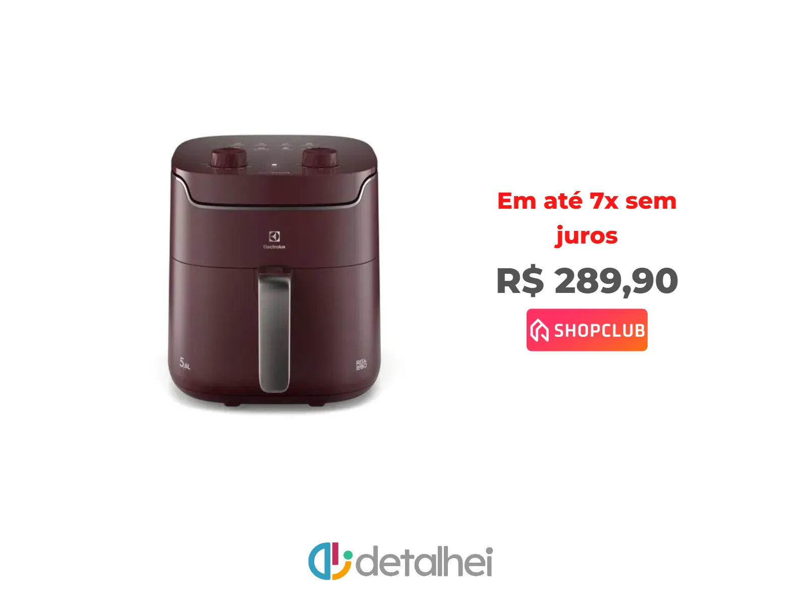 Foto do produto ❗Air Fryer Electrolux p/ Rita Lobo 5,6L Vermelha Escura Efficient Economia de Energia 1400W (EAF41)<br/>#Shopclub: <a href="https://harpy.me/Nb-nt_wu_gSp" target="_blank" rel="nofollow">https://harpy.me/Nb-nt_wu_gSp</a>