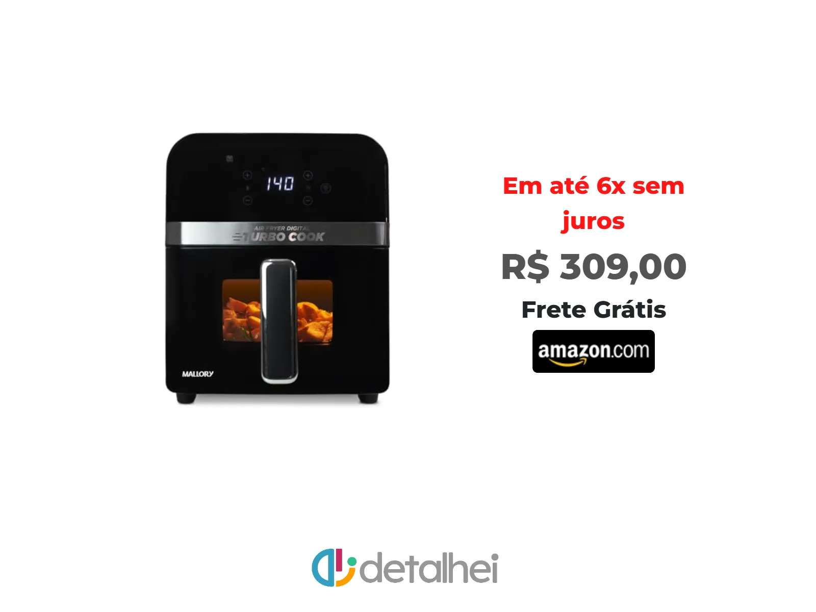 Foto do produto ❗Fritadeira Elétrica Mallory Turbocook 6L - Painel Touch, Visor em Vidro, Air Cook System, Timer 60 minutos, Air Cook System – 127V<br/>#Amazon: <a href="https://harpy.me/FREZXMDDewse" target="_blank" rel="nofollow">https://harpy.me/FREZXMDDewse</a>