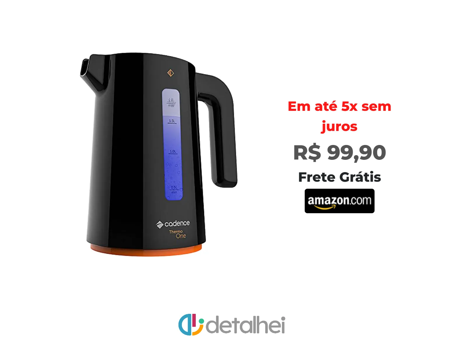 Foto do produto ❗Chaleira Elétrica Cadence Contrast, 110V, Preto, 1,7L, CEL388<br/>#Amazon: <a href="https://harpy.me/ZIXo74BQXS5f" target="_blank" rel="nofollow">https://harpy.me/ZIXo74BQXS5f</a>